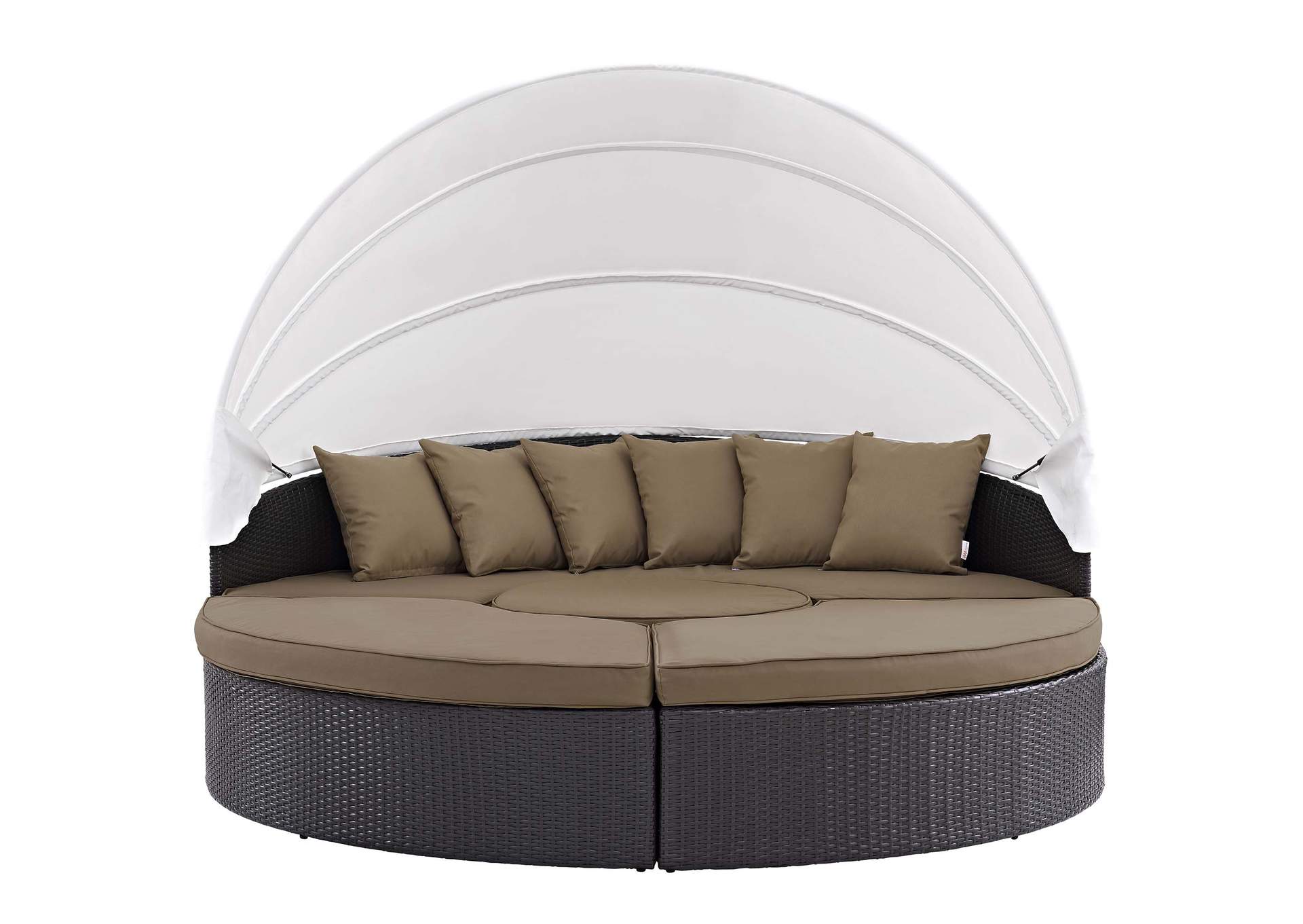 Espresso Mocha Convene Canopy Outdoor Patio Daybed,Modway