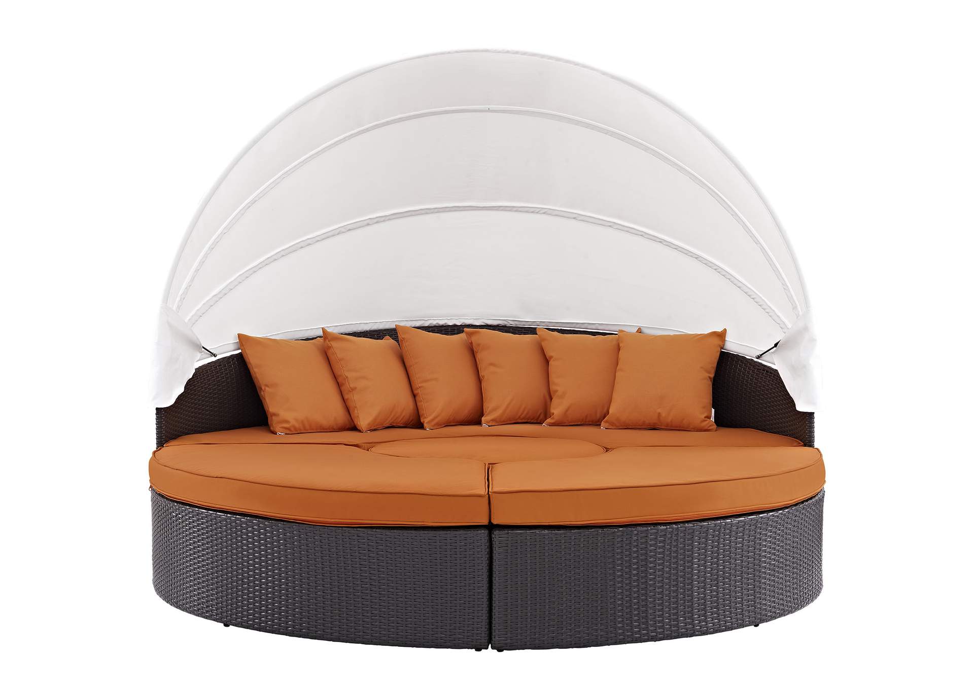 Espresso Orange Convene Canopy Outdoor Patio Daybed,Modway