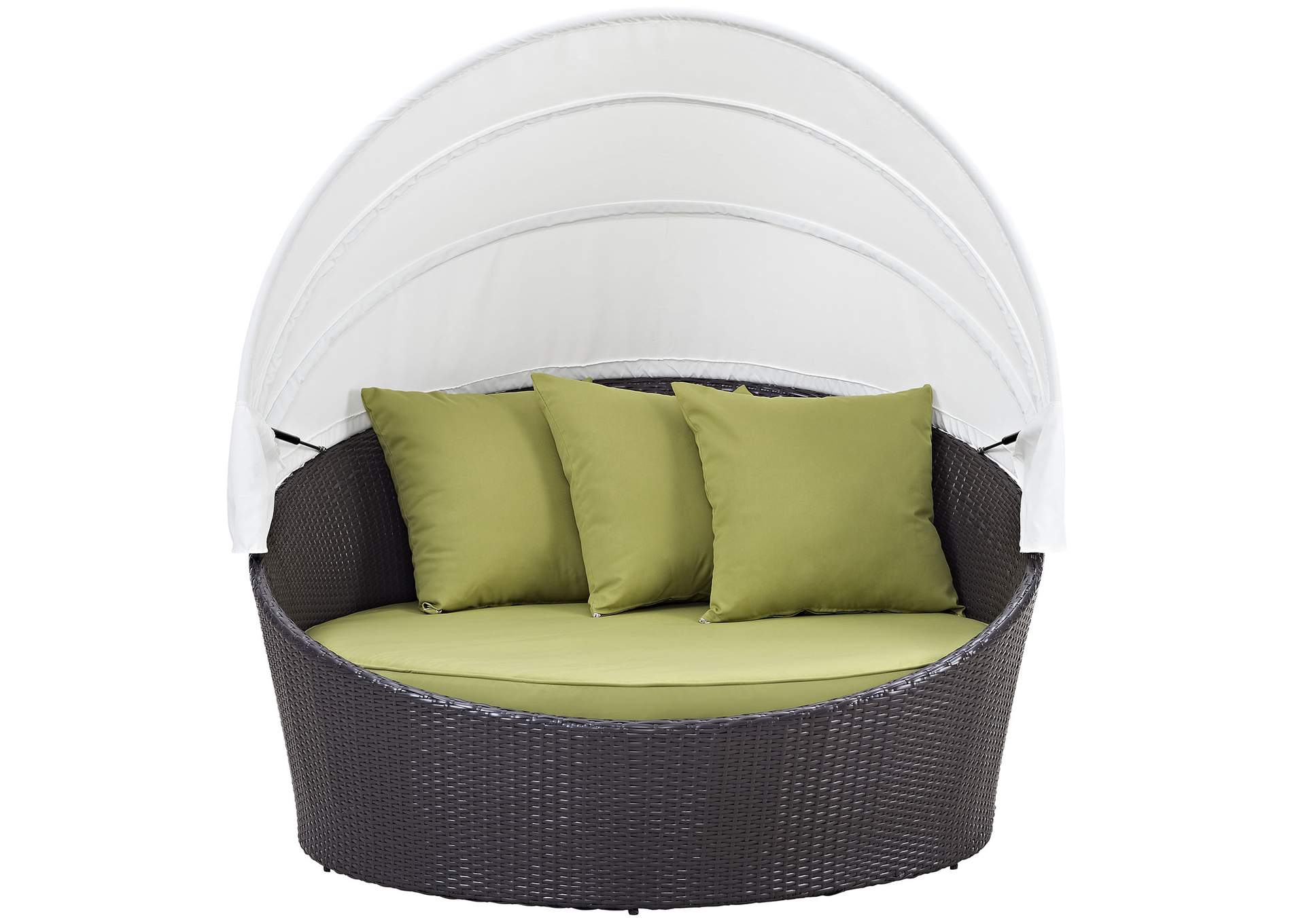 Espresso Peridot Convene Canopy Outdoor Patio Daybed,Modway