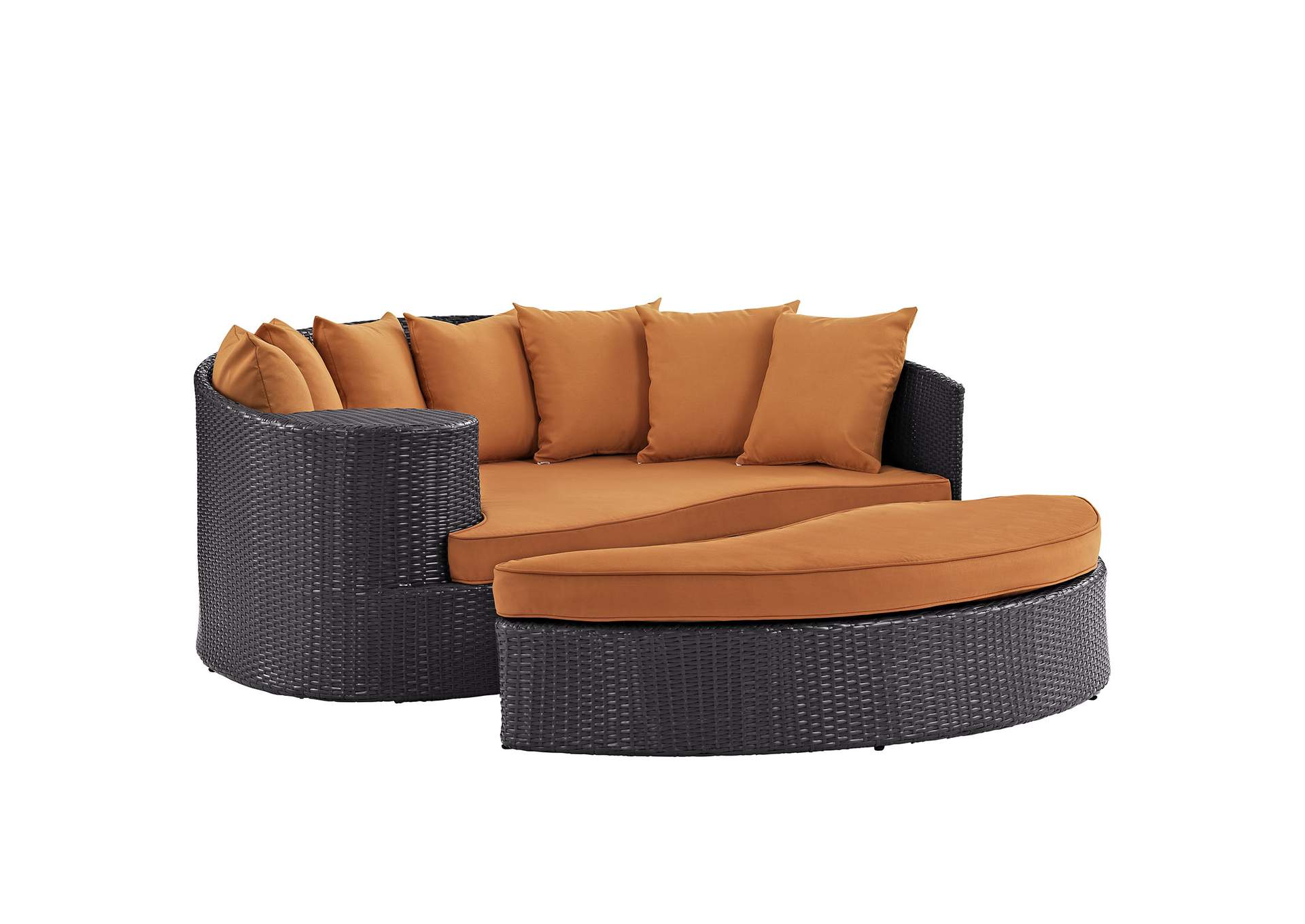 Espresso Orange Convene Outdoor Patio Daybed,Modway