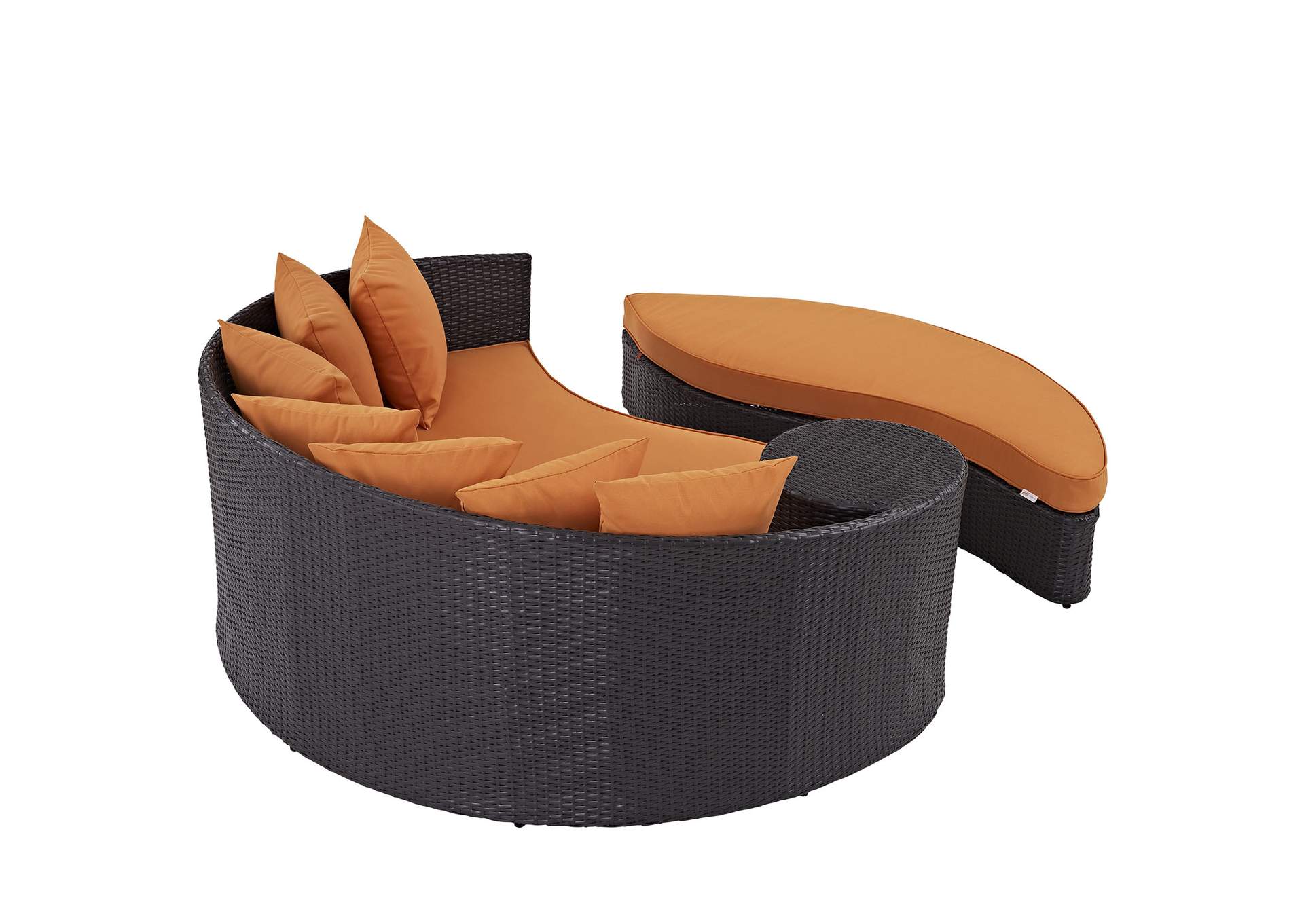 Espresso Orange Convene Outdoor Patio Daybed,Modway