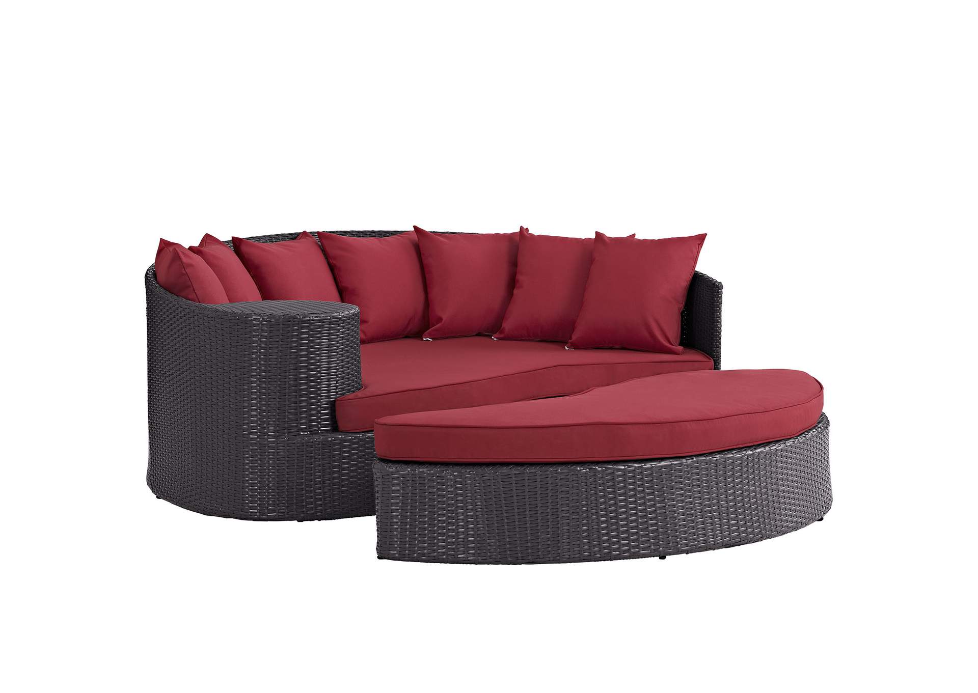 Espresso Red Convene Outdoor Patio Daybed,Modway