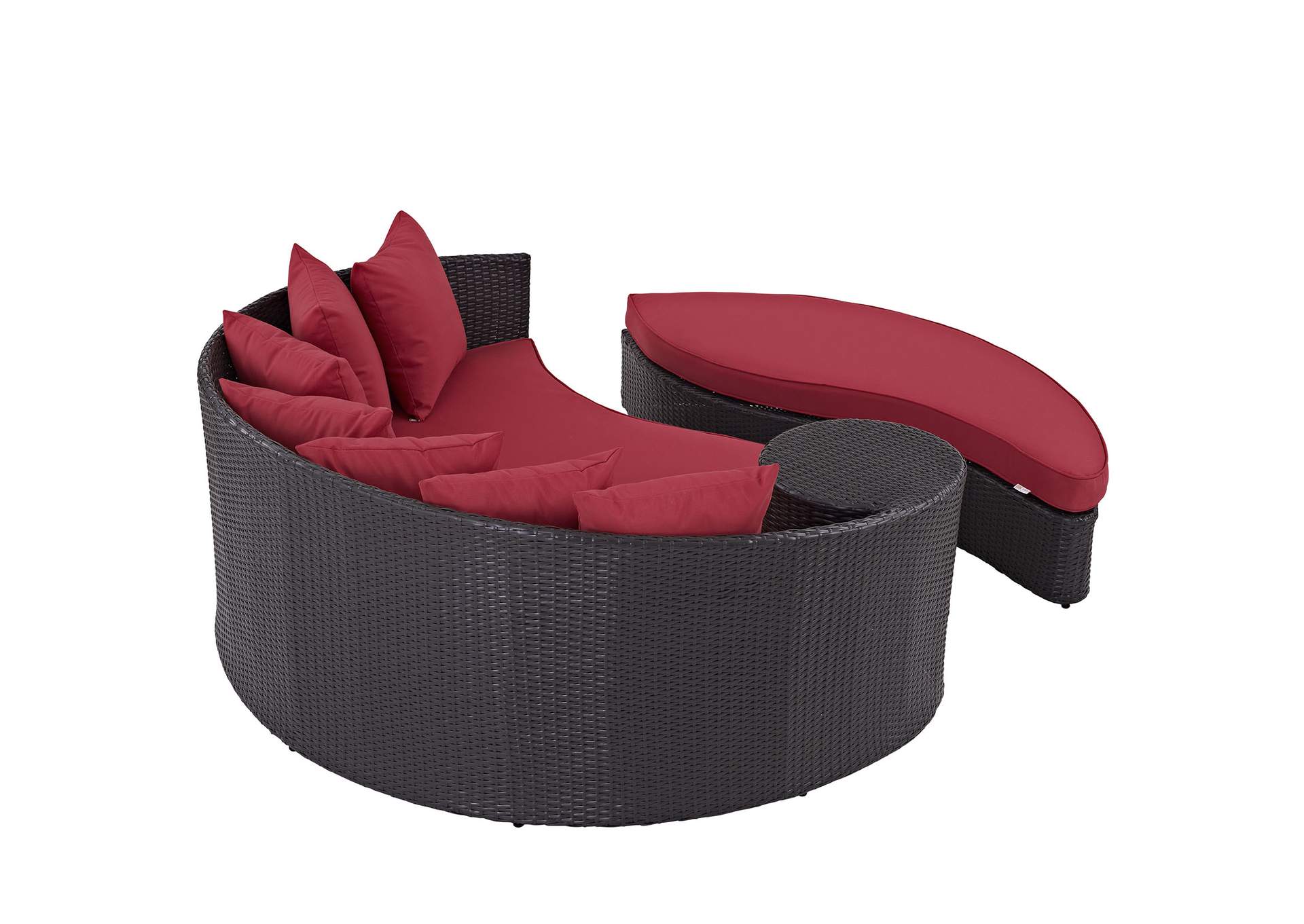 Espresso Red Convene Outdoor Patio Daybed,Modway