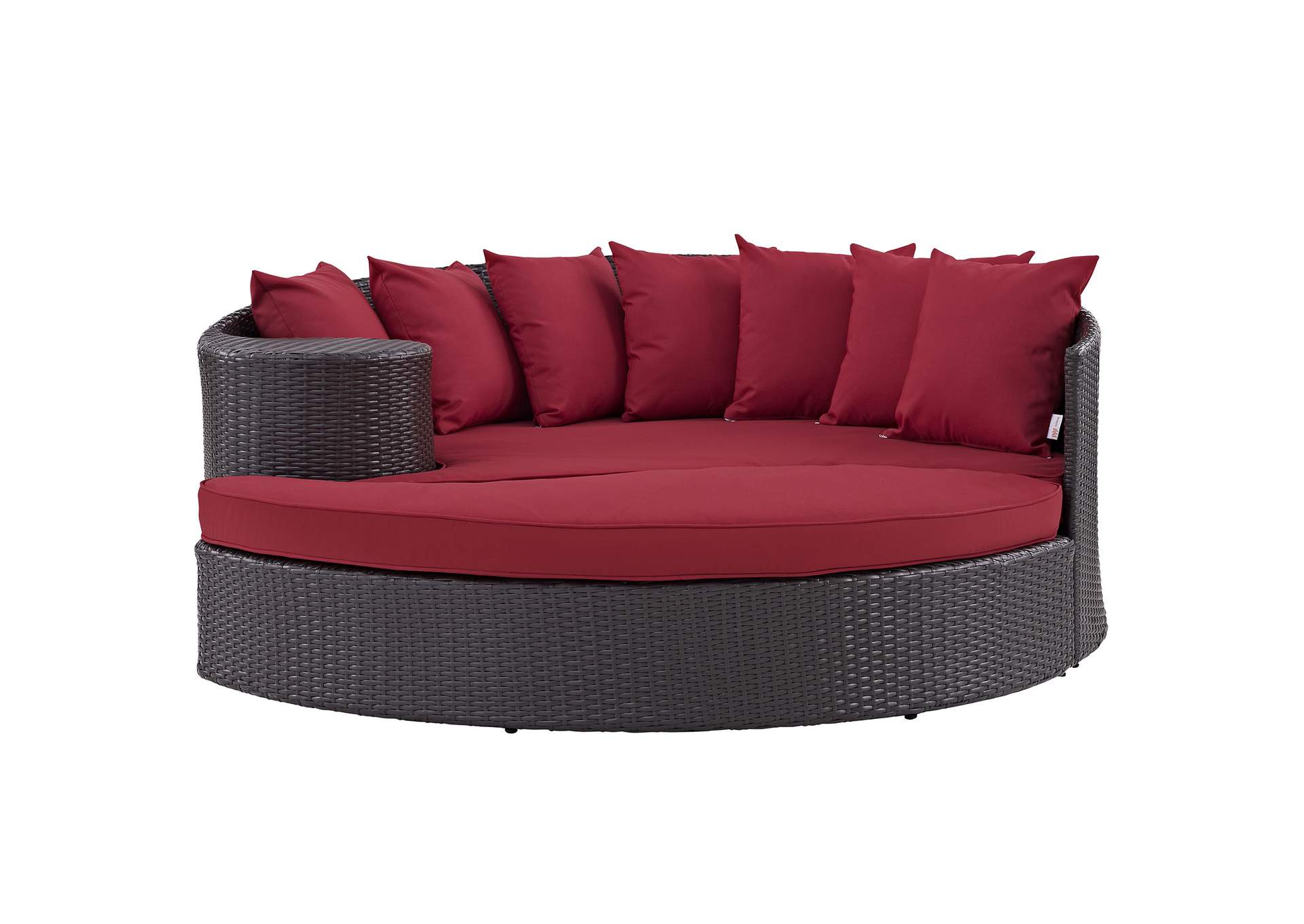 Espresso Red Convene Outdoor Patio Daybed,Modway