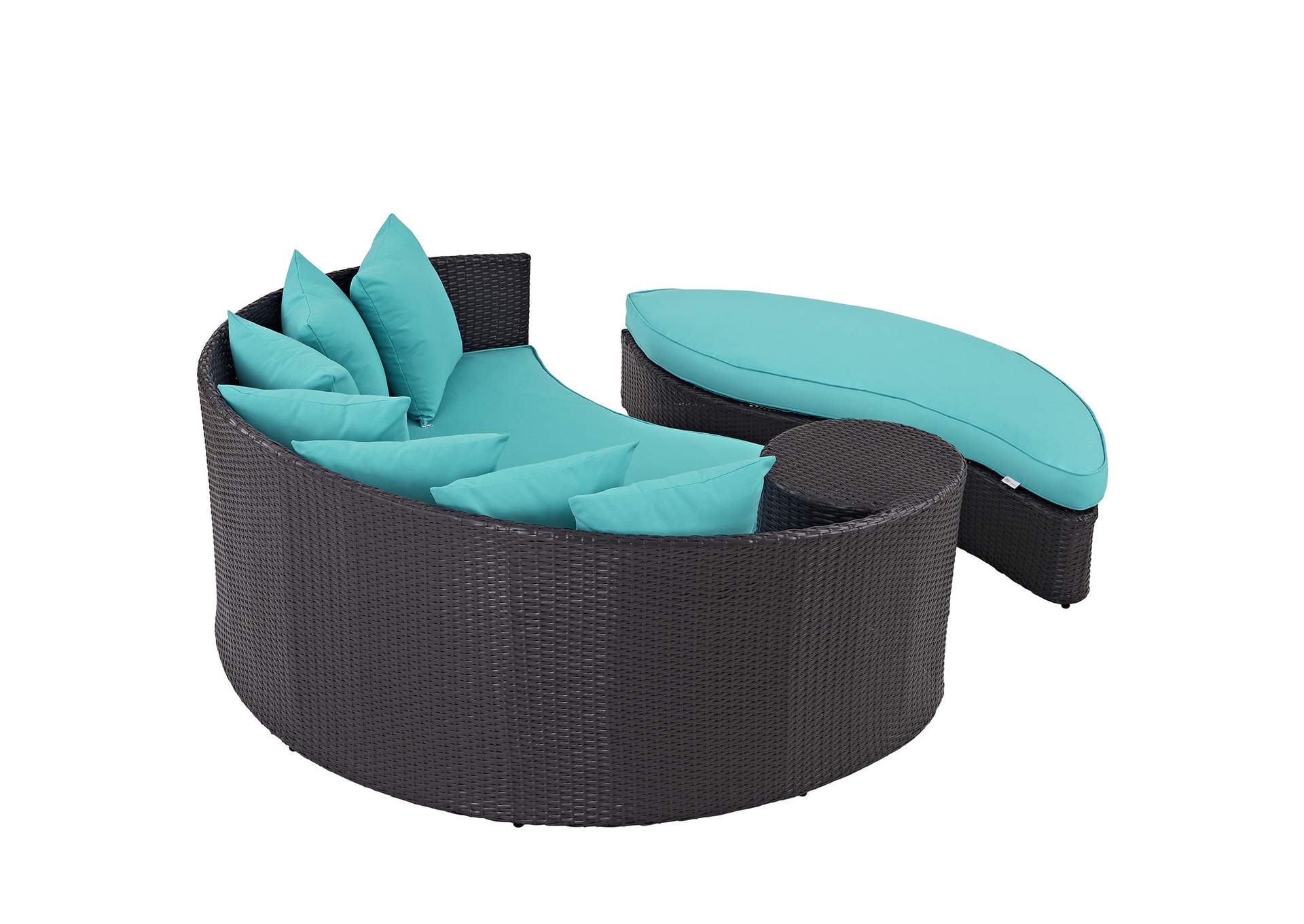 Espresso Turquoise Convene Outdoor Patio Daybed,Modway