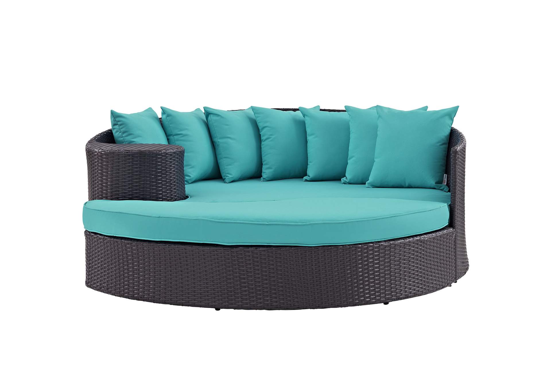 Espresso Turquoise Convene Outdoor Patio Daybed,Modway