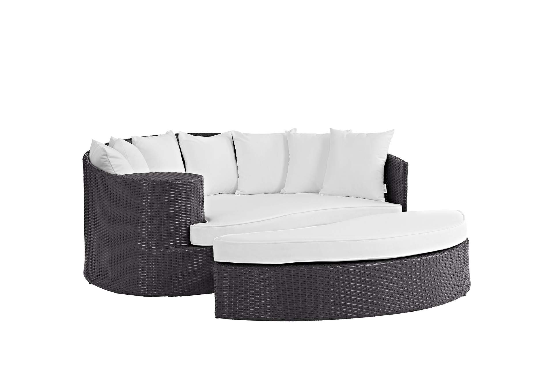 Espresso White Convene Outdoor Patio Daybed,Modway