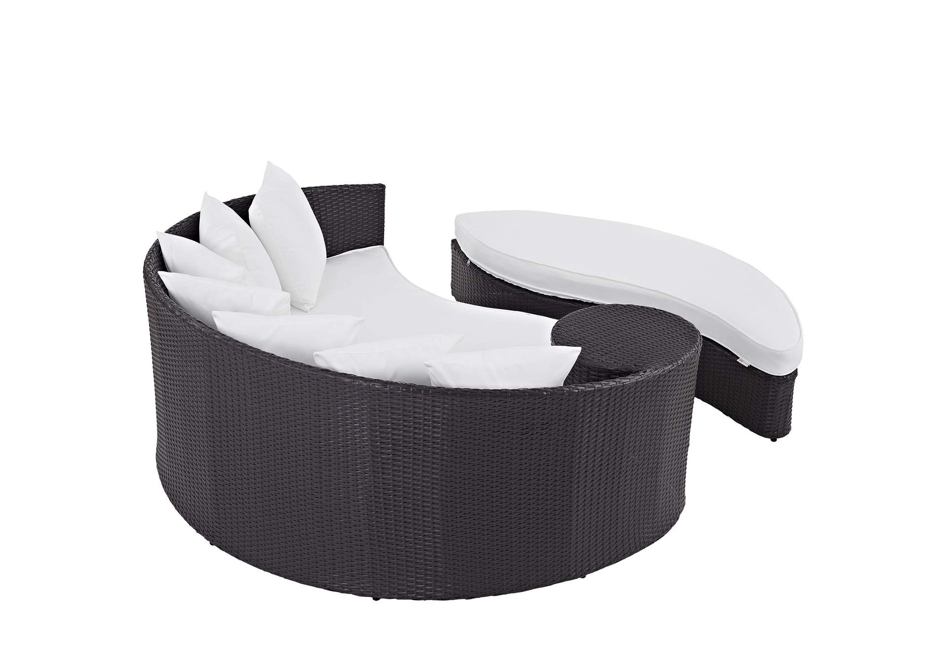 Espresso White Convene Outdoor Patio Daybed,Modway