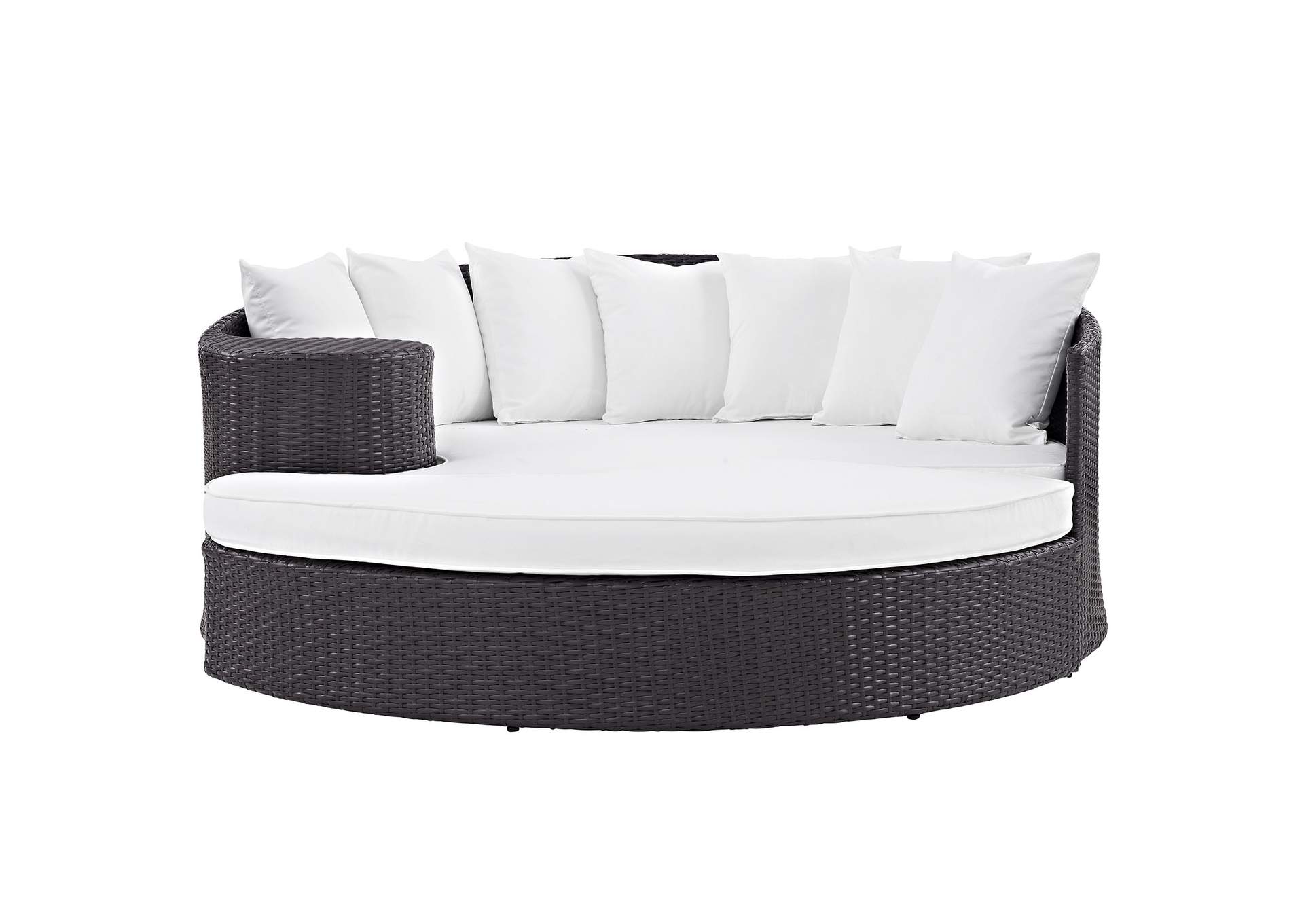 Espresso White Convene Outdoor Patio Daybed,Modway