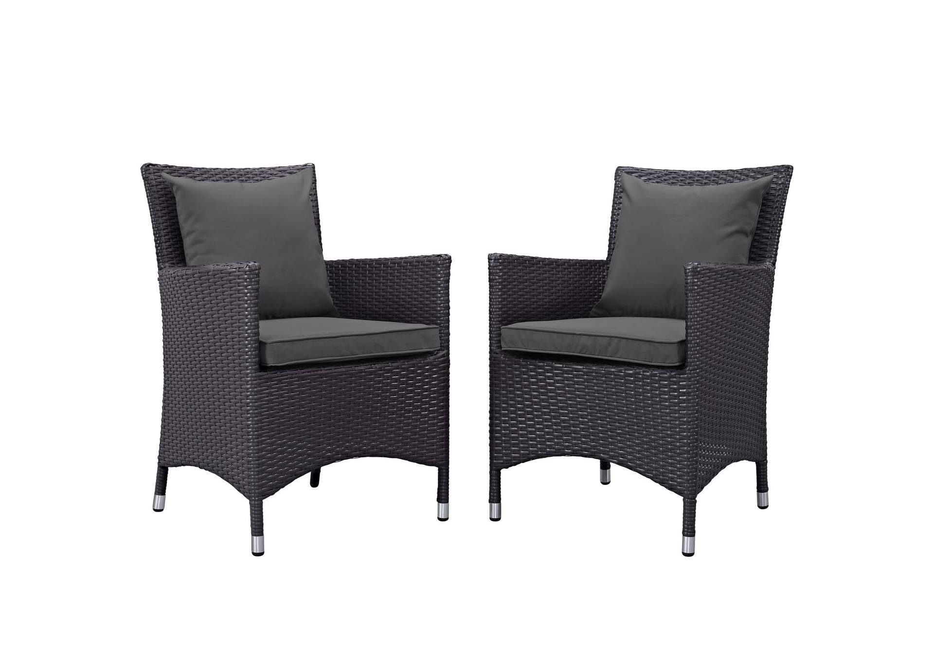 Espresso Charcoal Convene 2 Piece Outdoor Patio Dining Set,Modway