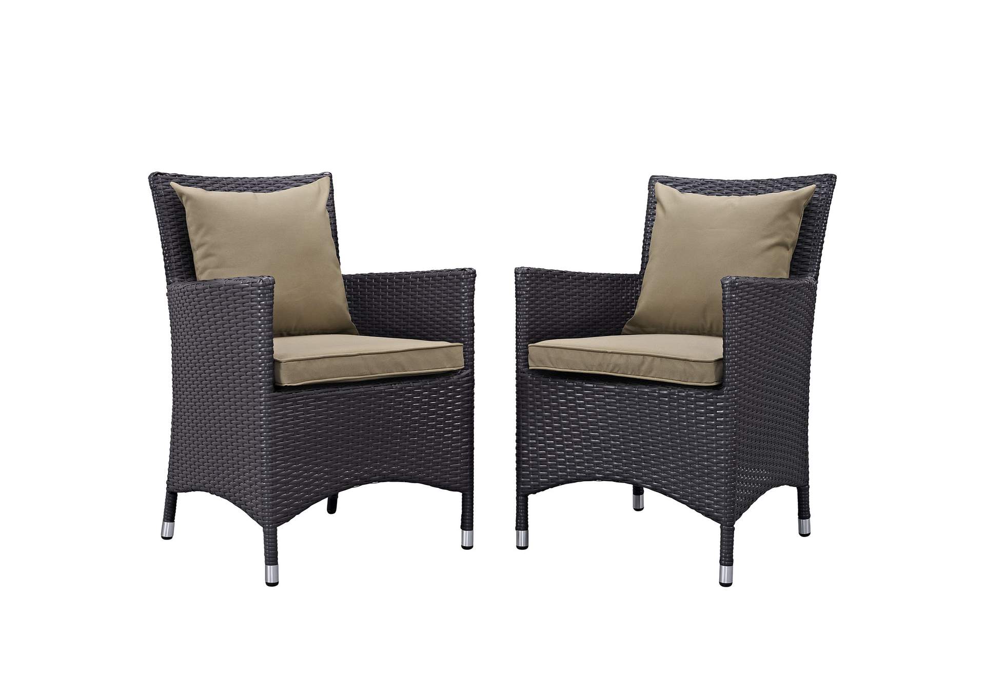 Espresso Mocha Convene 2 Piece Outdoor Patio Dining Set,Modway