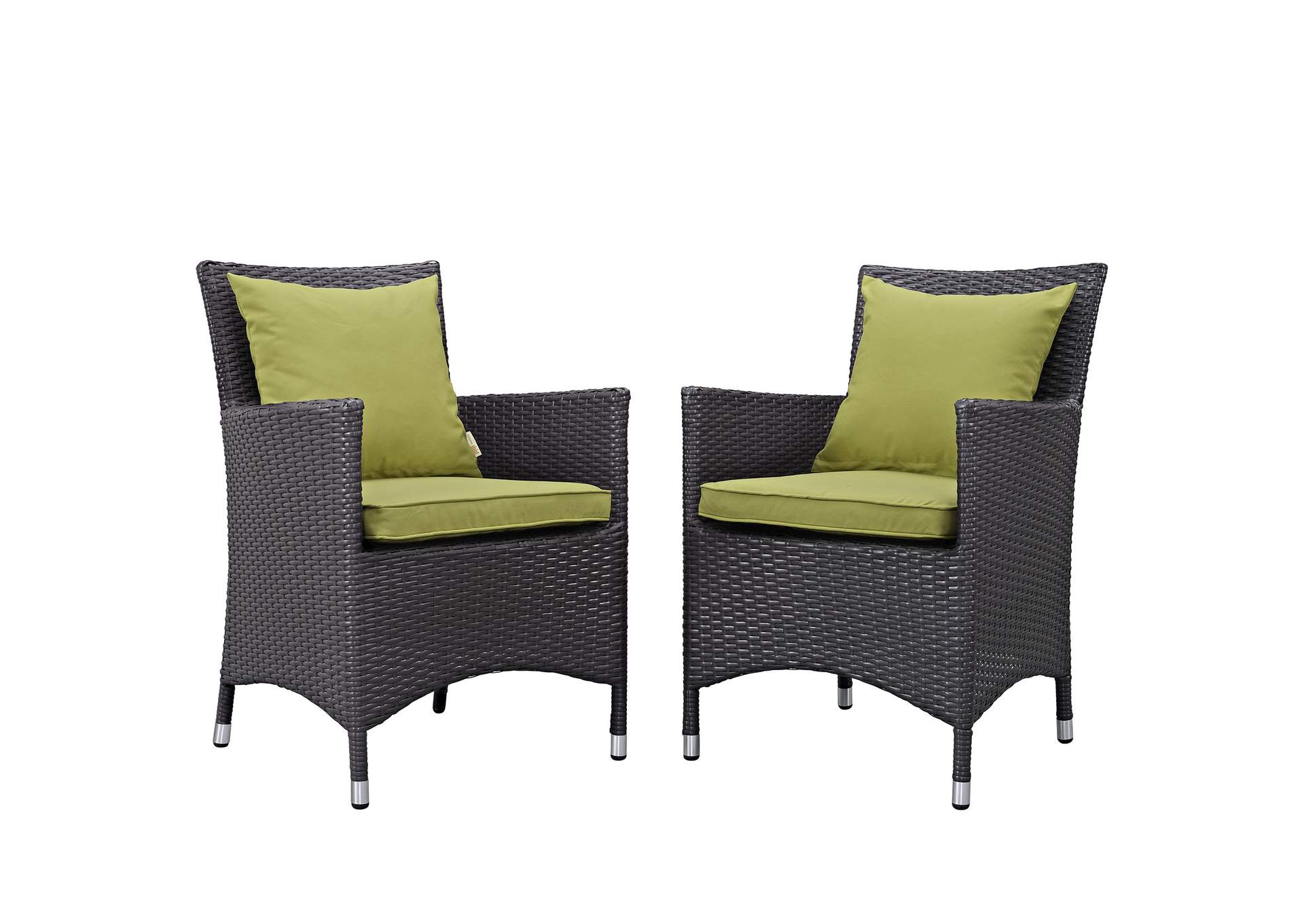 Espresso Peridot Convene 2 Piece Outdoor Patio Dining Set,Modway