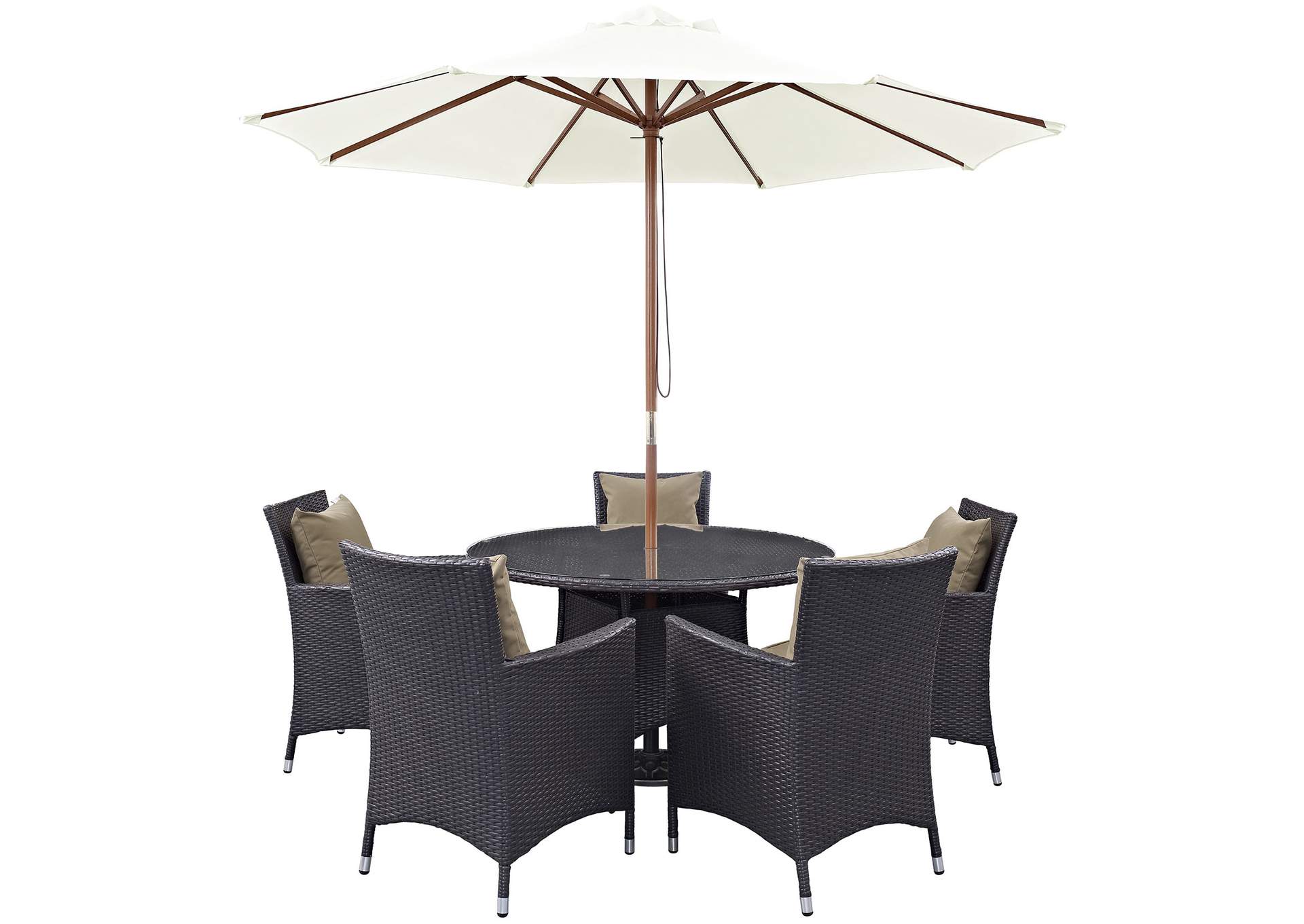 Espresso Mocha Convene 7 Piece Outdoor Patio Dining Set,Modway