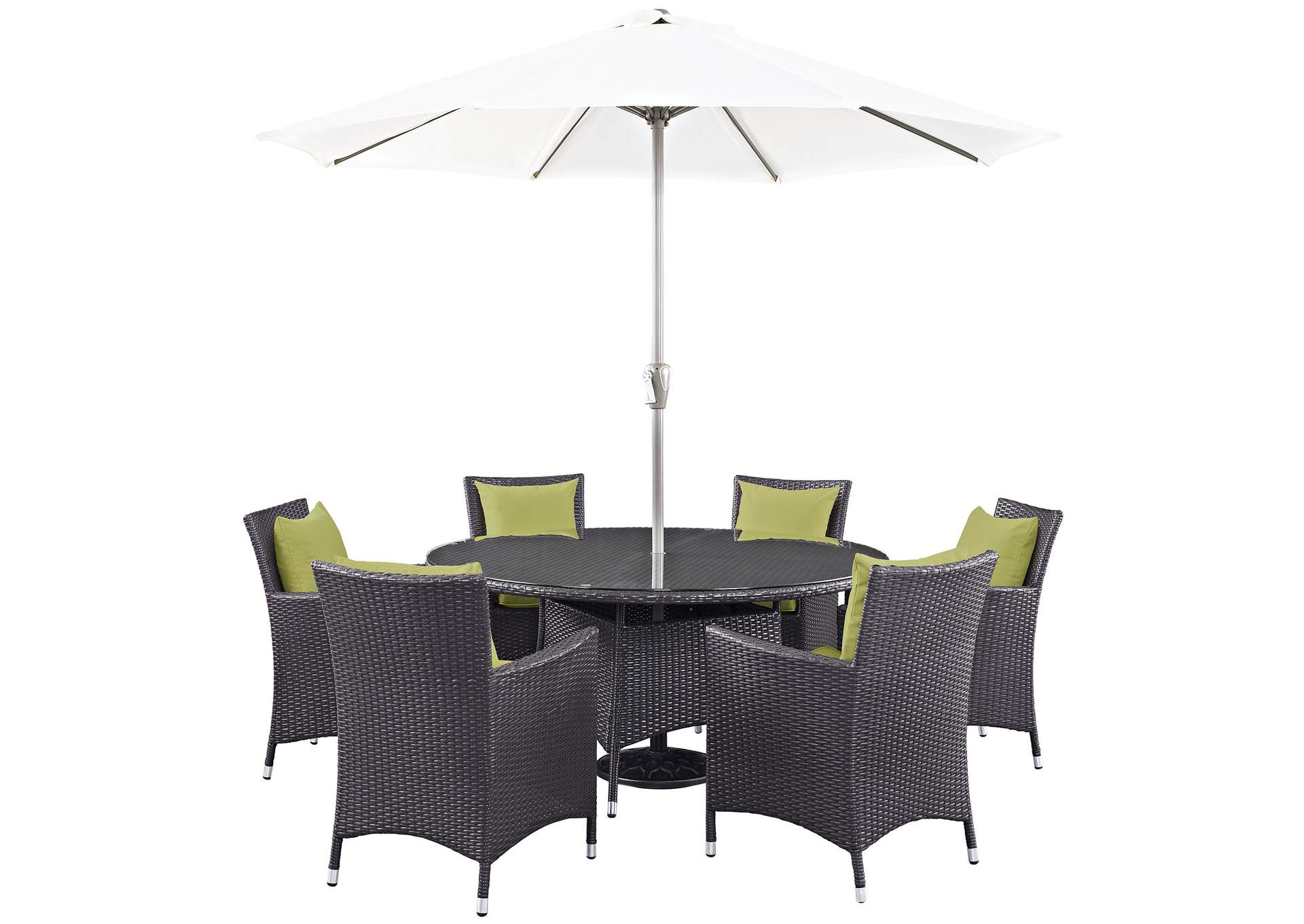 Espresso Peridot Convene 8 Piece Outdoor Patio Dining Set,Modway