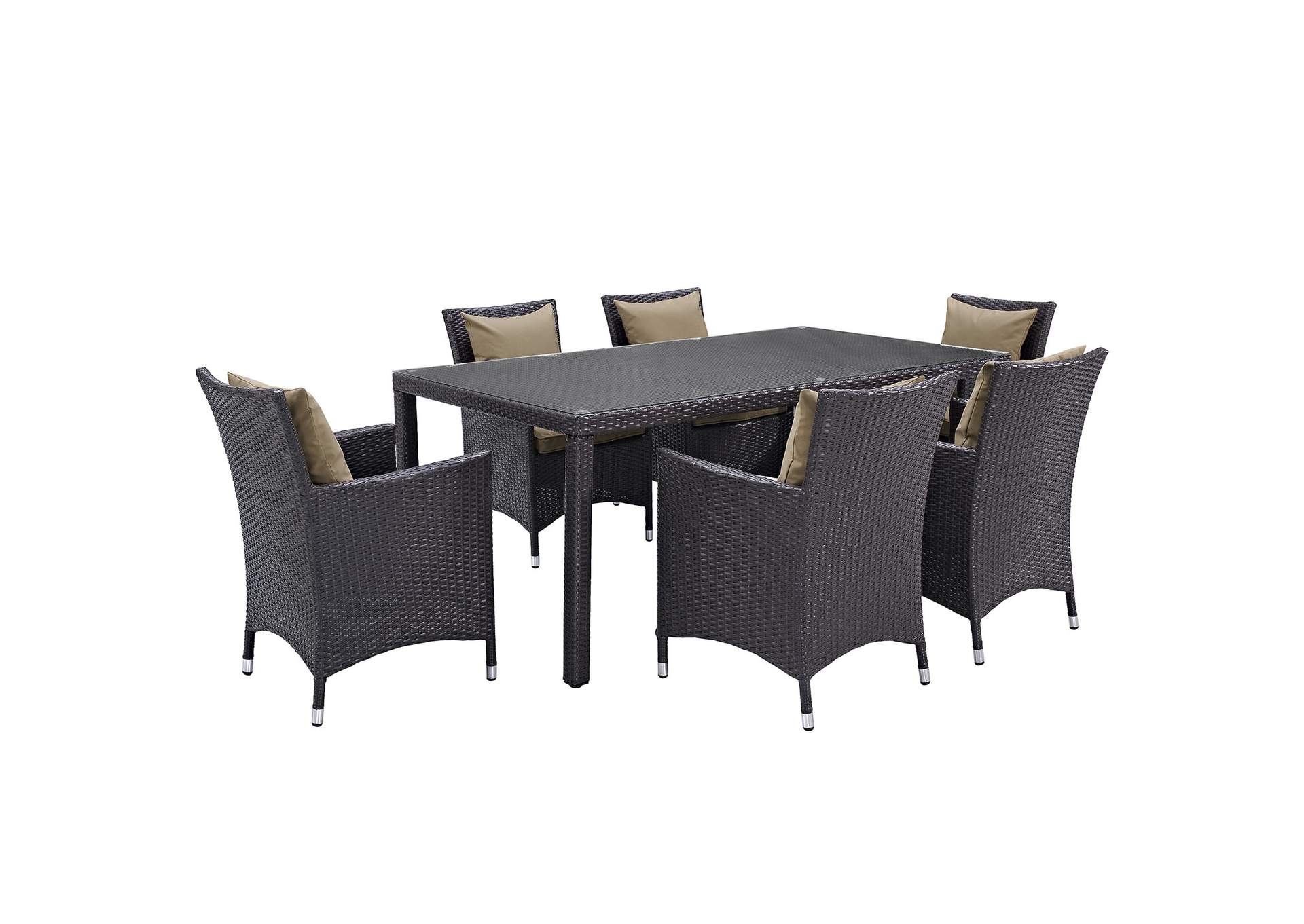 Espresso Mocha Convene 7 Piece Outdoor Patio Dining Set,Modway