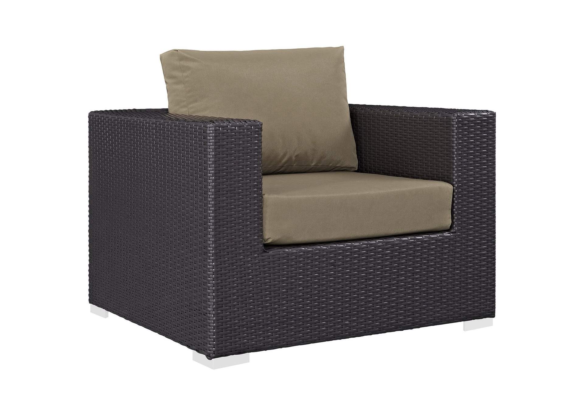 Convene Espresso Mocha 6 Piece Outdoor Patio Sectional Set,Modway