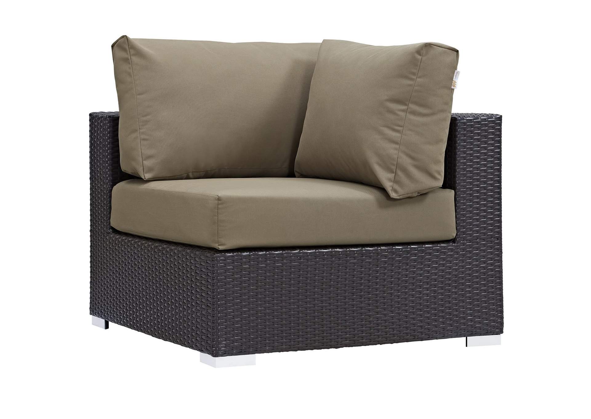 Convene Espresso Mocha 6 Piece Outdoor Patio Sectional Set,Modway