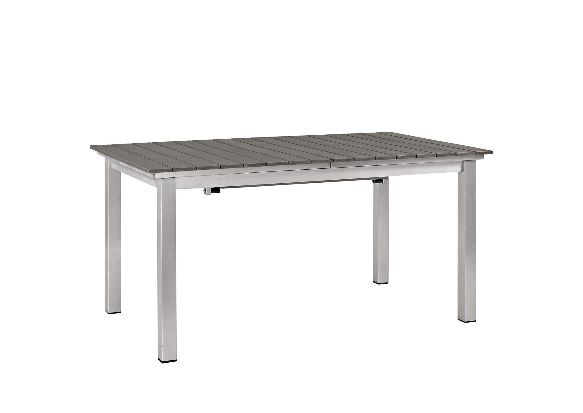 Shore Silver Gray Outdoor Patio Wood Dining Table,Modway