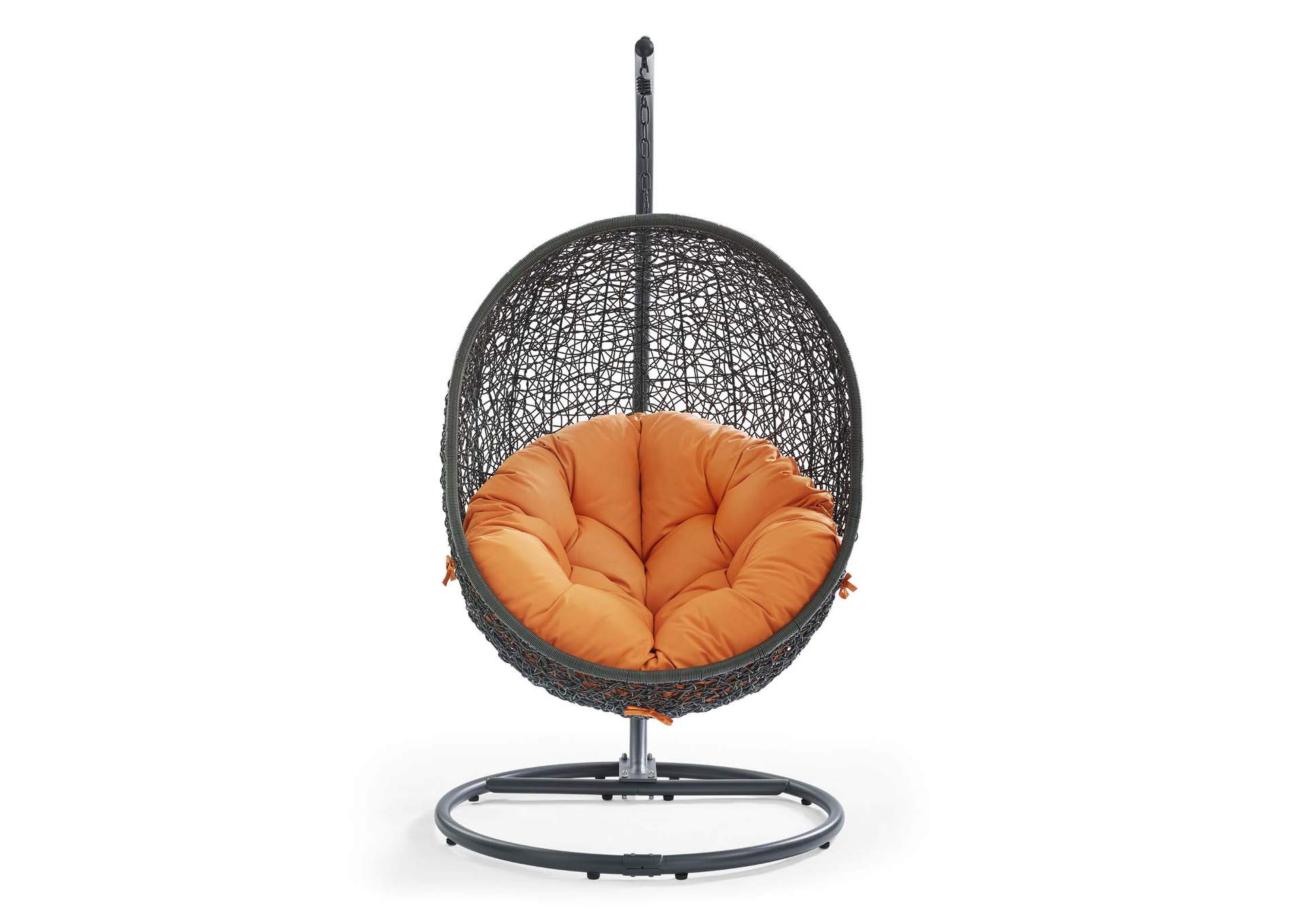 Gray Orange Hide Outdoor Patio Swing Chair With Stand,Modway