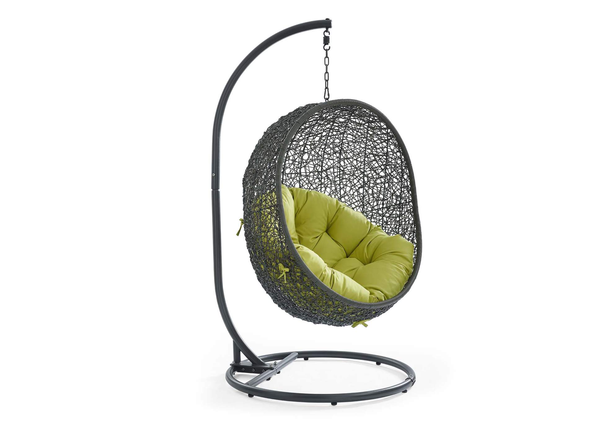 Gray Peridot Hide Outdoor Patio Swing Chair With Stand,Modway