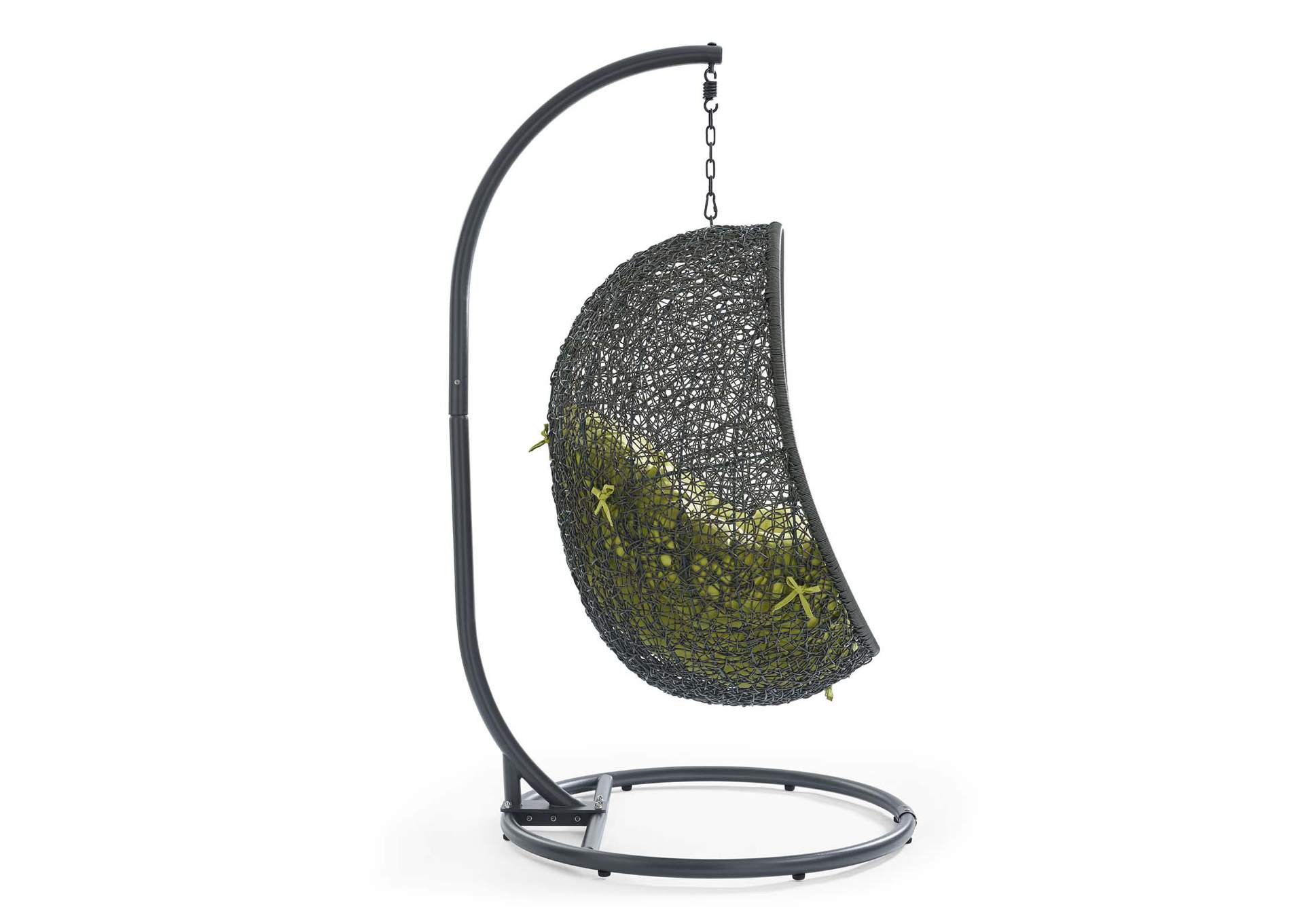 Gray Peridot Hide Outdoor Patio Swing Chair With Stand,Modway