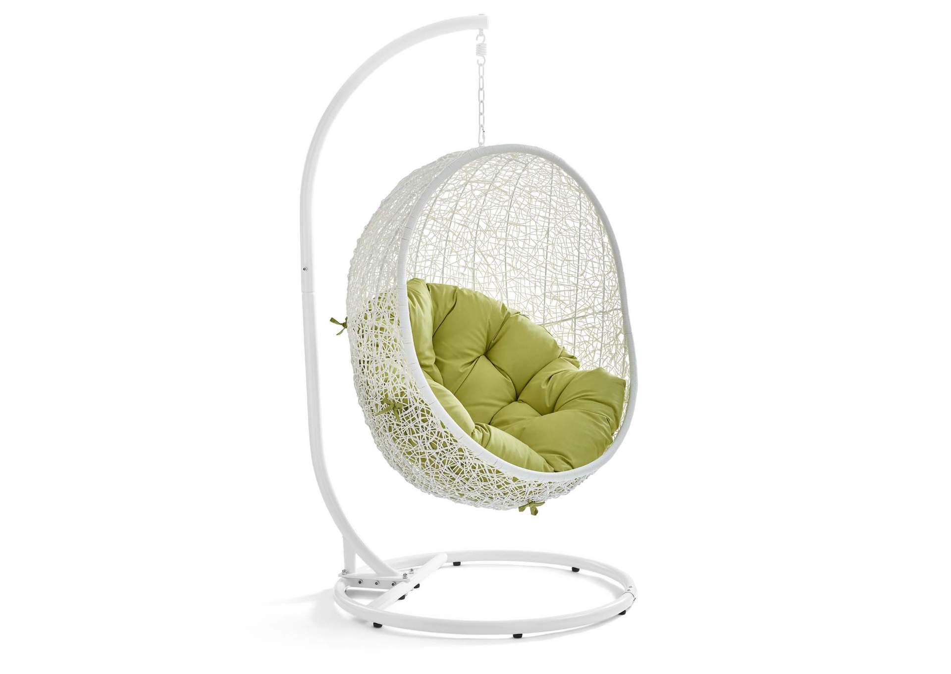 White Peridot Hide Outdoor Patio Swing Chair With Stand,Modway