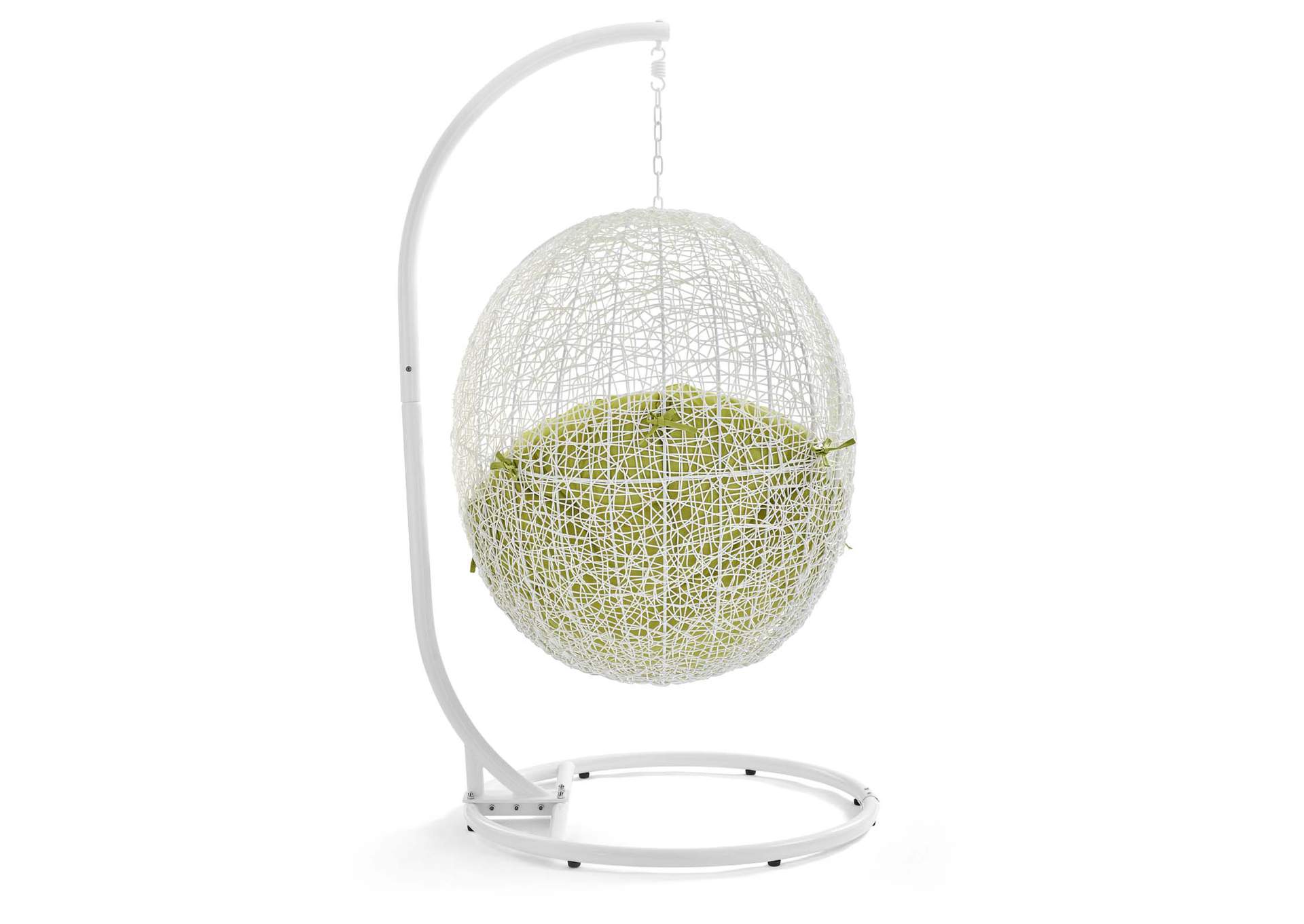 White Peridot Hide Outdoor Patio Swing Chair With Stand,Modway