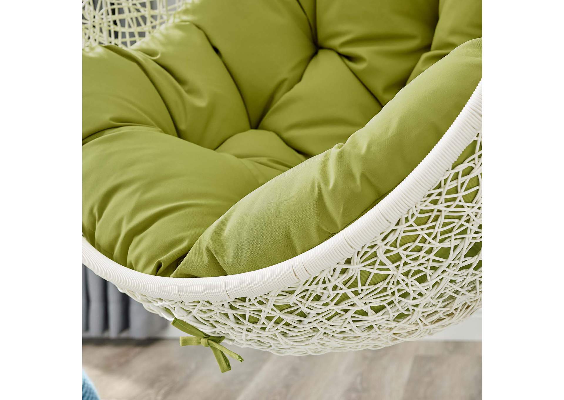 White Peridot Hide Outdoor Patio Swing Chair With Stand,Modway