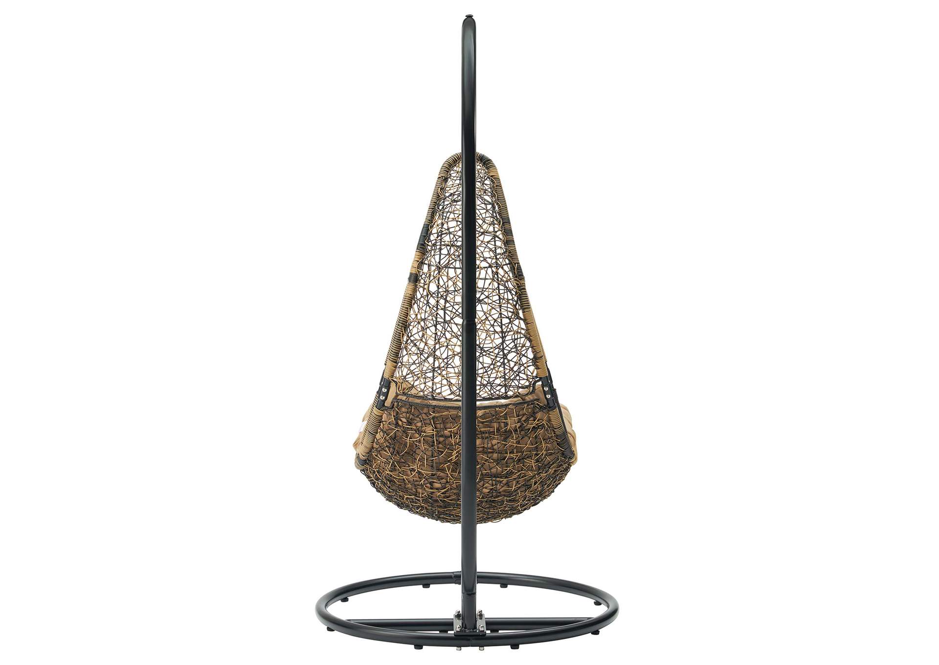 Black Mocha Abate Outdoor Patio Swing Chair With Stand,Modway