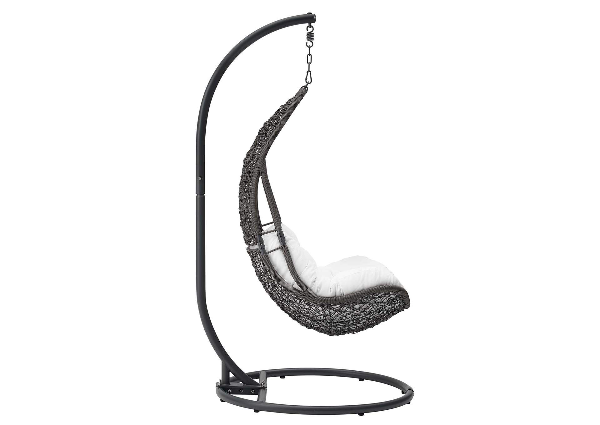 Gray White Abate Outdoor Patio Swing Chair With Stand,Modway