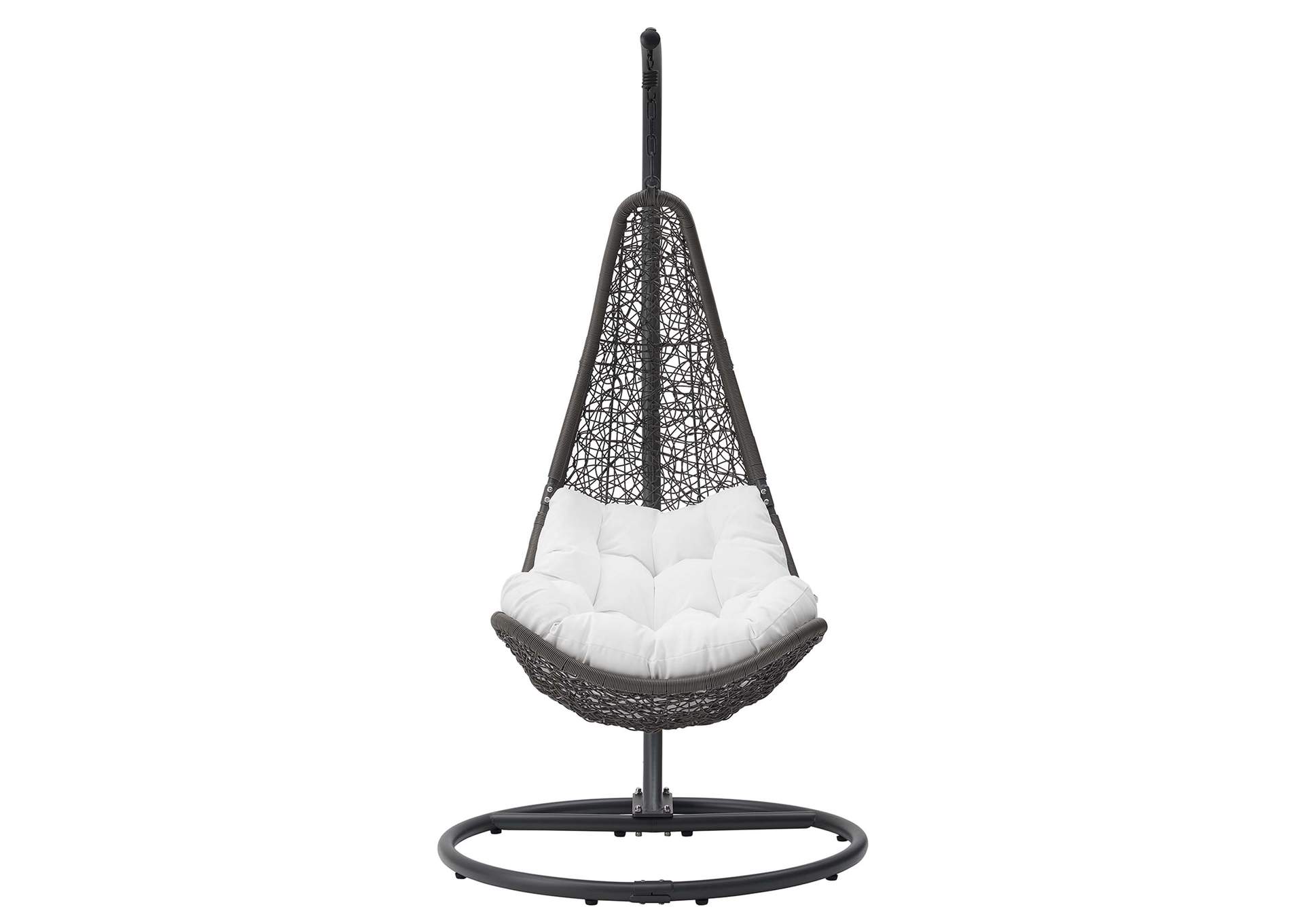 Gray White Abate Outdoor Patio Swing Chair With Stand,Modway