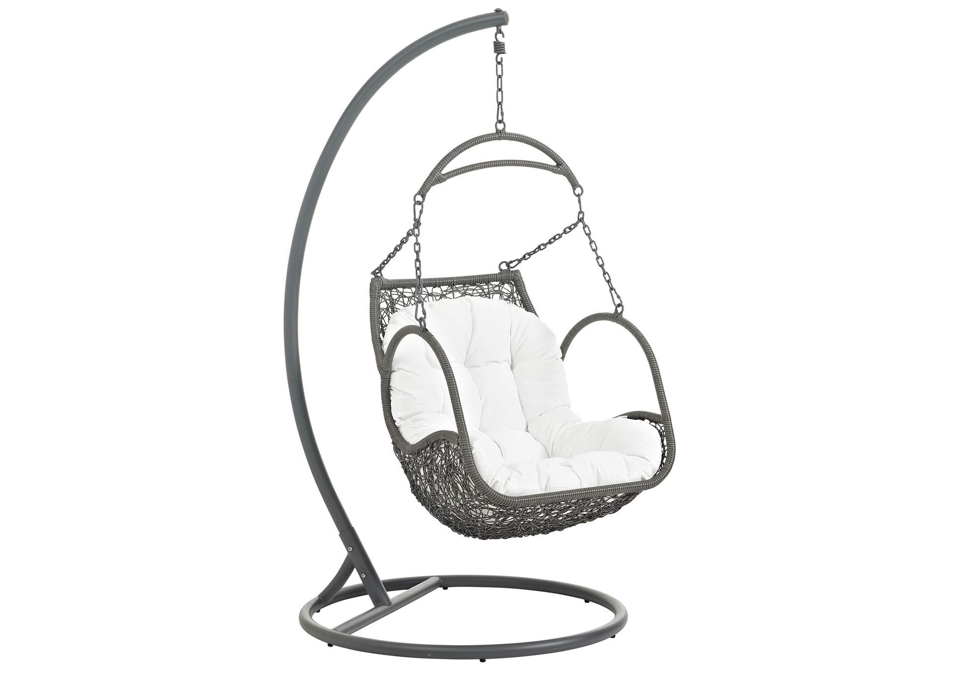 White Arbor Outdoor Patio Wood Swing Chair,Modway