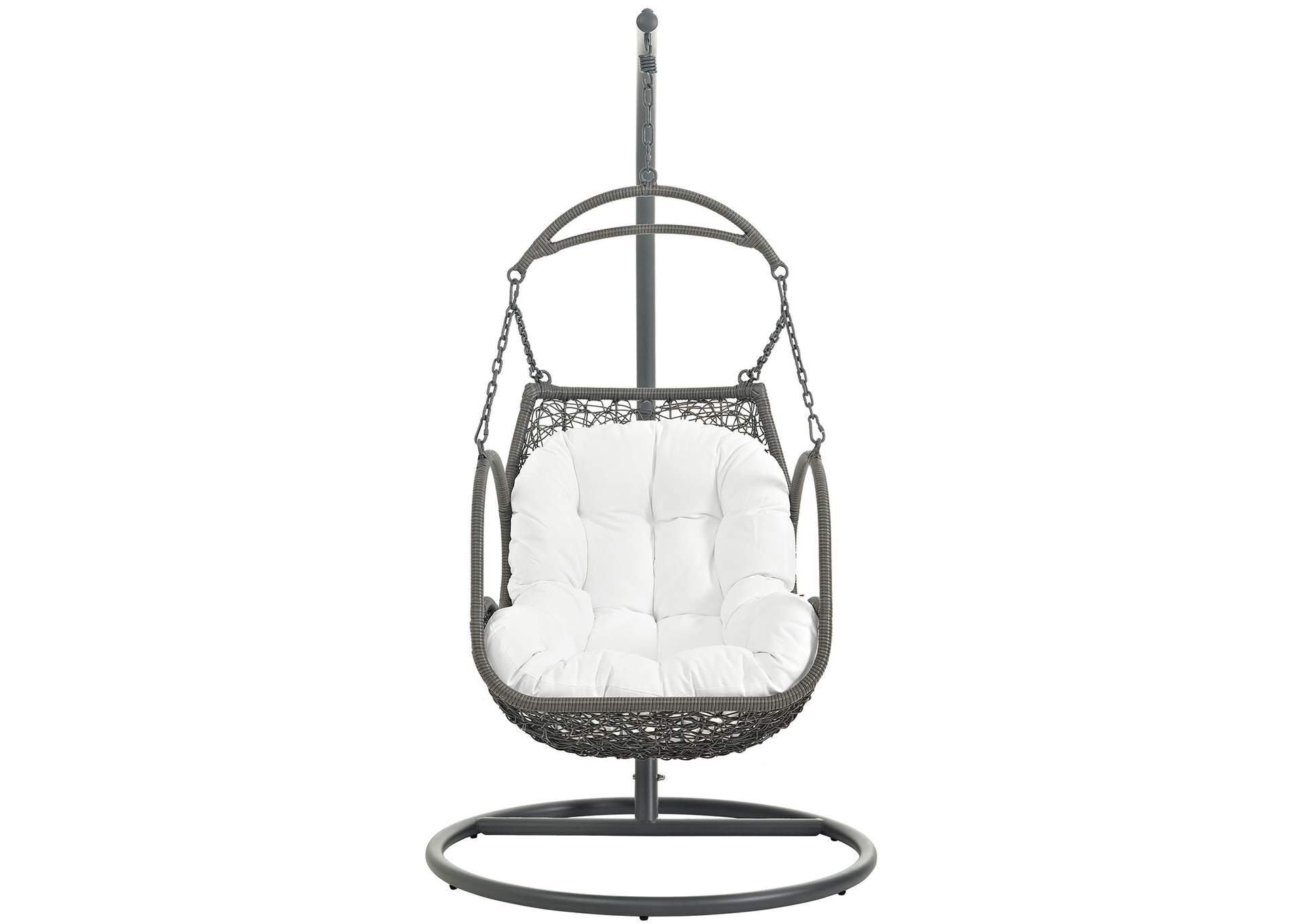 White Arbor Outdoor Patio Wood Swing Chair,Modway