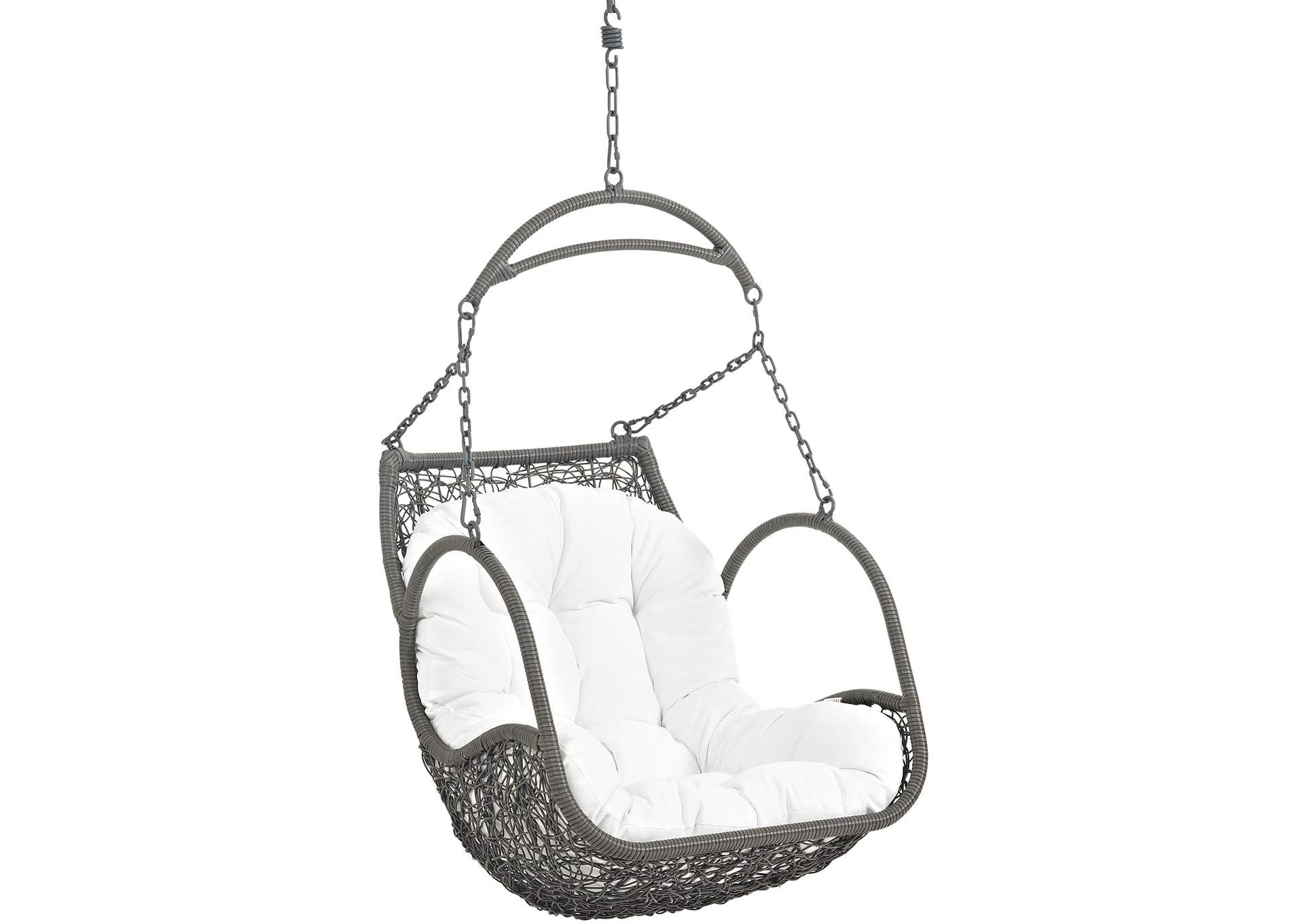 White Arbor Outdoor Patio Wood Swing Chair,Modway