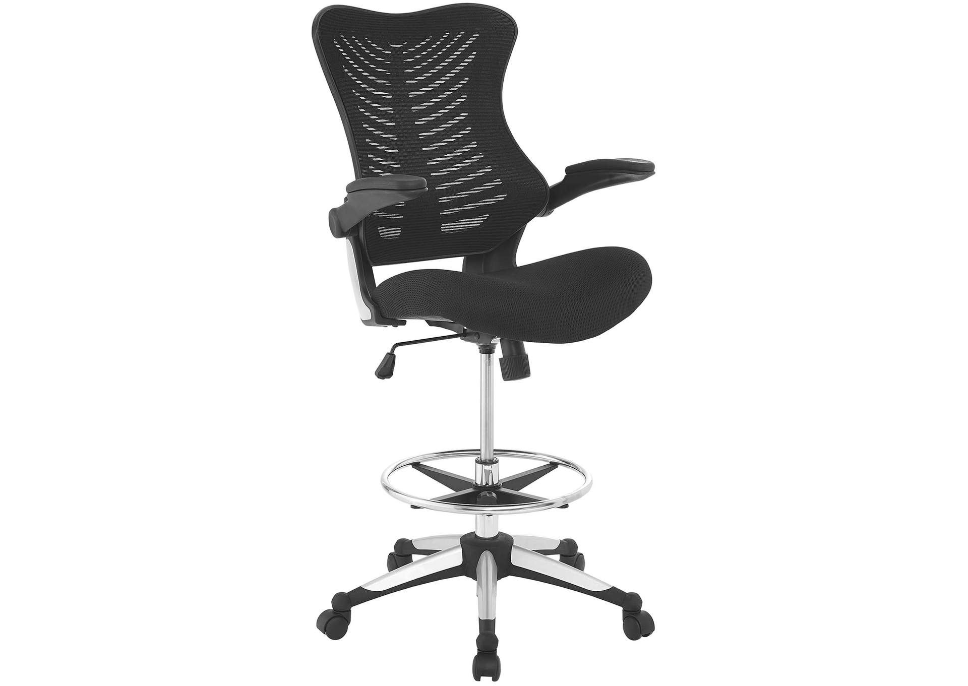 Black Charge Drafting Chair,Modway