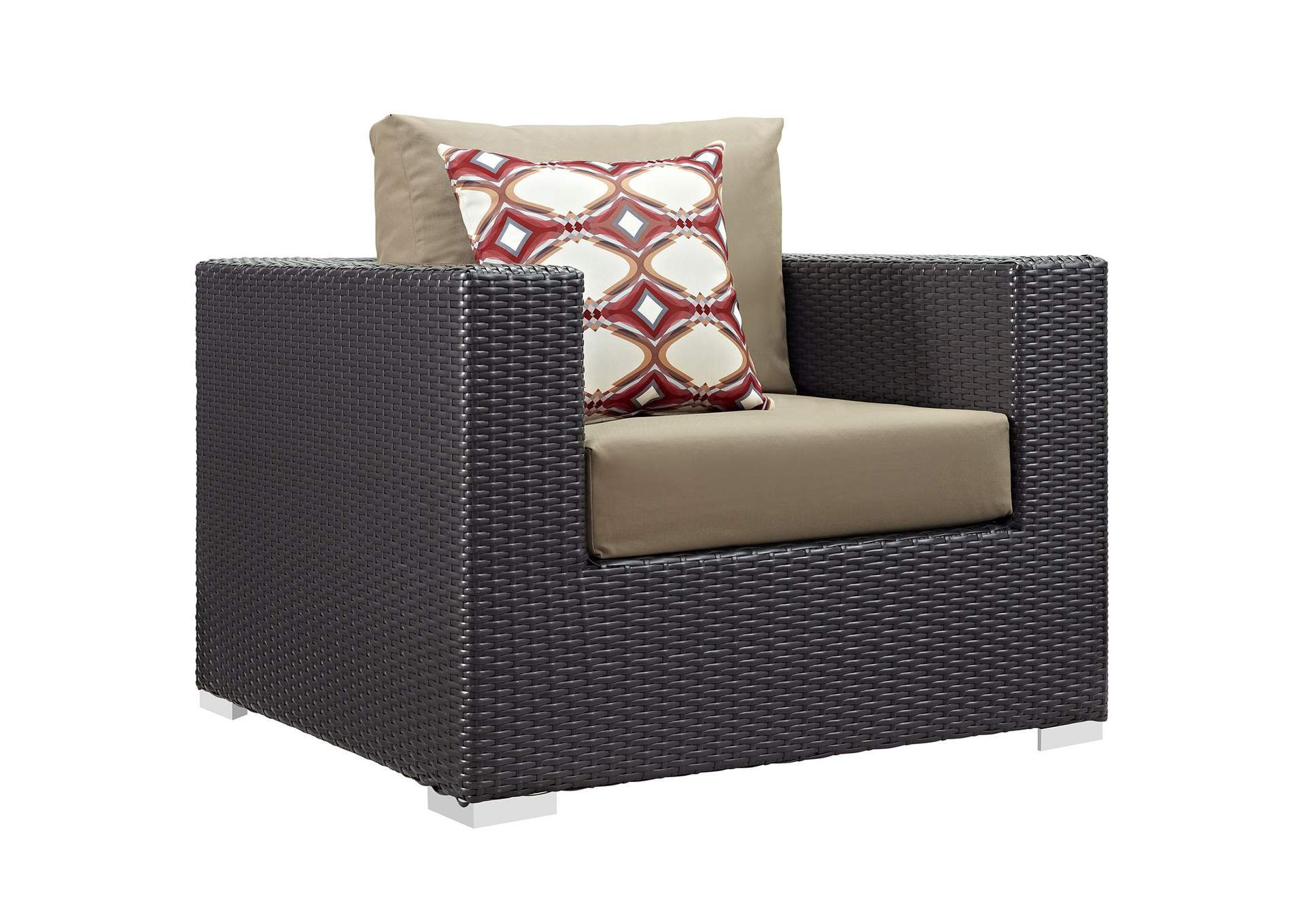 Espresso Mocha Convene 7 Piece Outdoor Patio Sectional Set,Modway