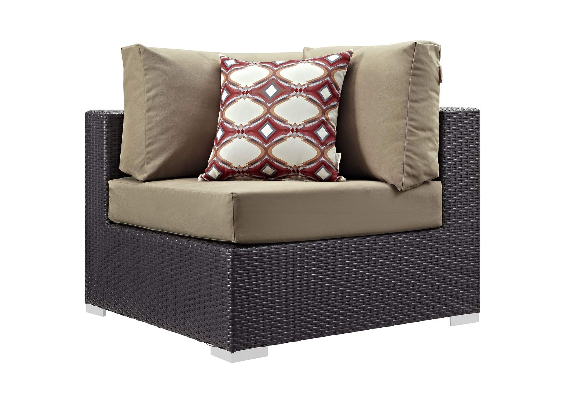 Espresso Mocha Convene 5 Piece Outdoor Patio Sectional Set,Modway