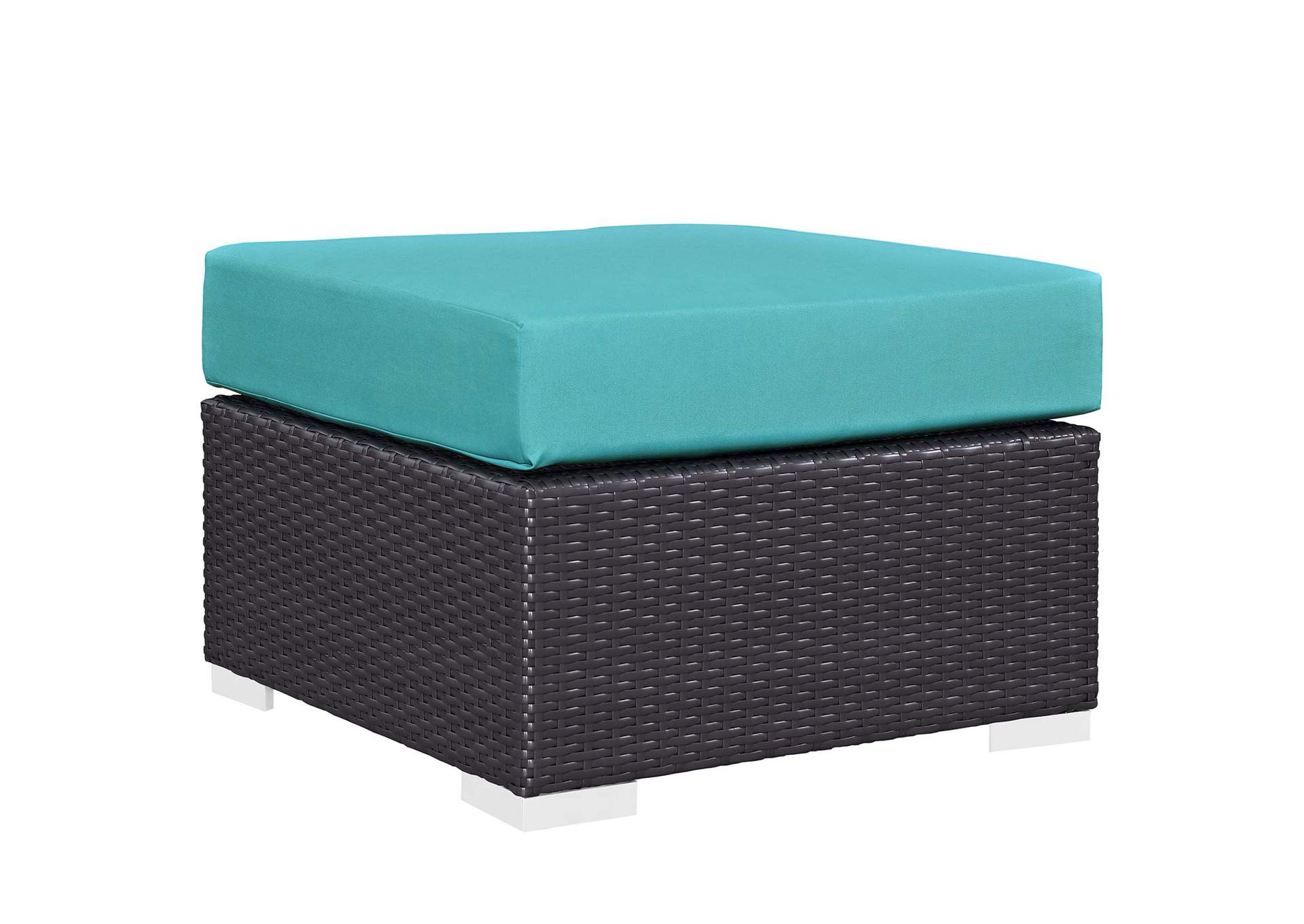 Espresso Turquoise Convene 3 Piece Outdoor Patio Sofa Set,Modway