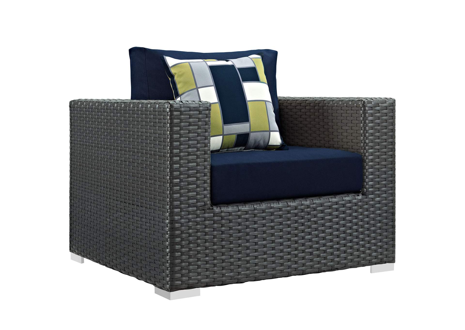 Canvas Navy Sojourn 3 Piece Outdoor Patio Sunbrella,Modway