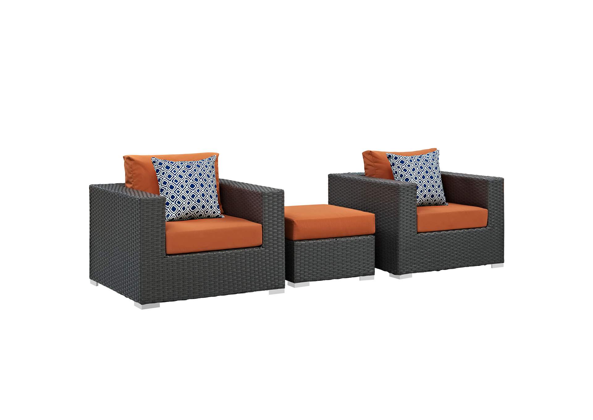 Canvas Tuscan Sojourn 3 Piece Outdoor Patio Sunbrella,Modway