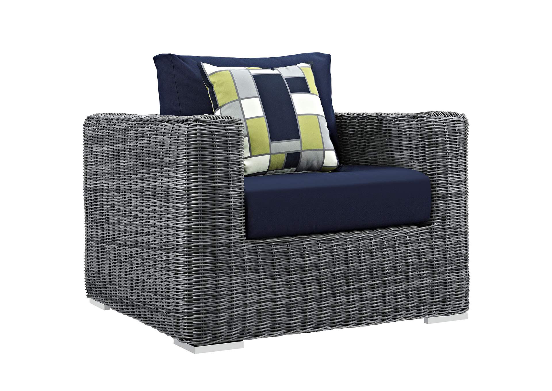 Canvas Navy Summon 5 Piece Outdoor Patio Sunbrella,Modway