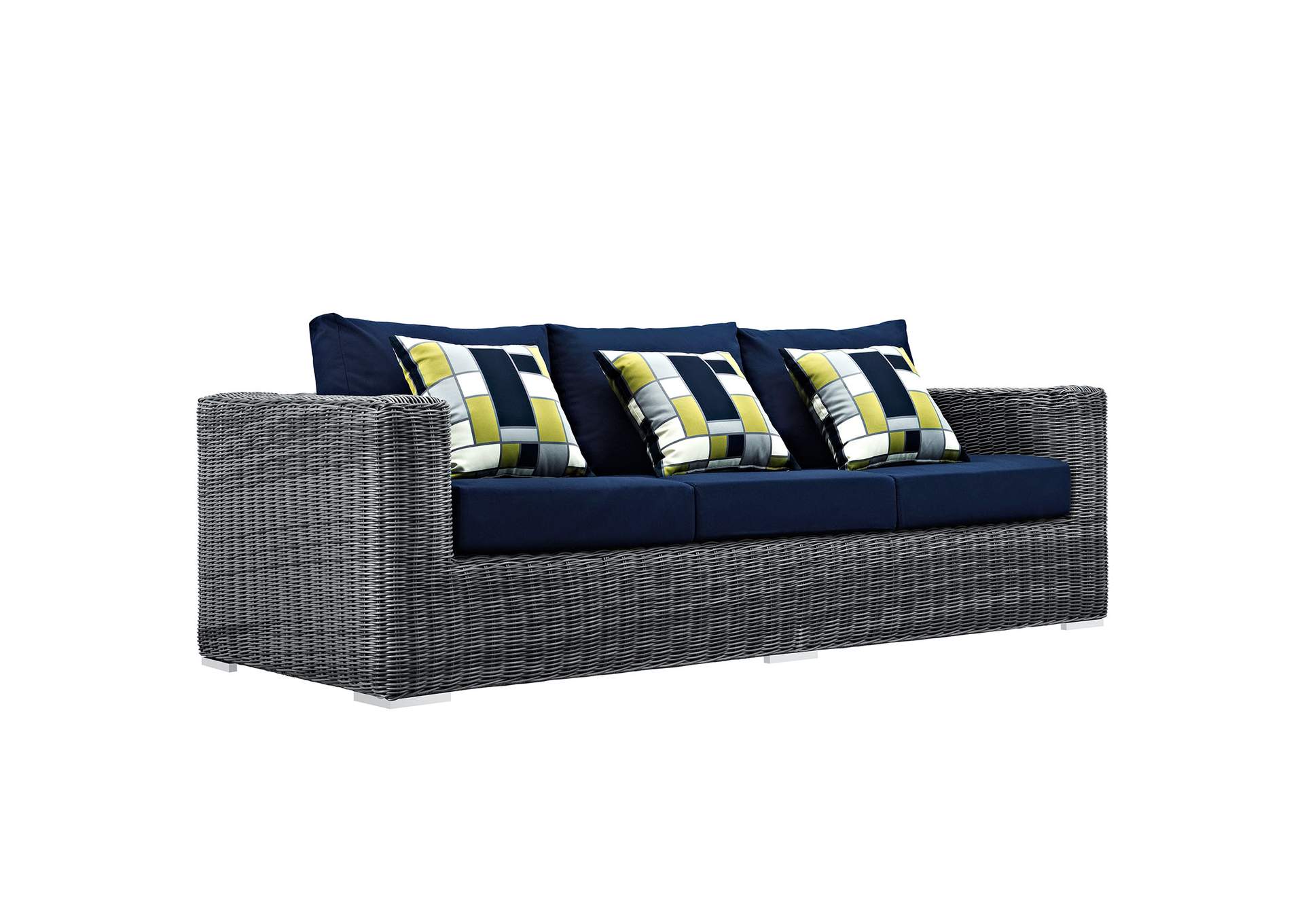 Canvas Navy Summon 3 Piece Outdoor Patio Sunbrella,Modway