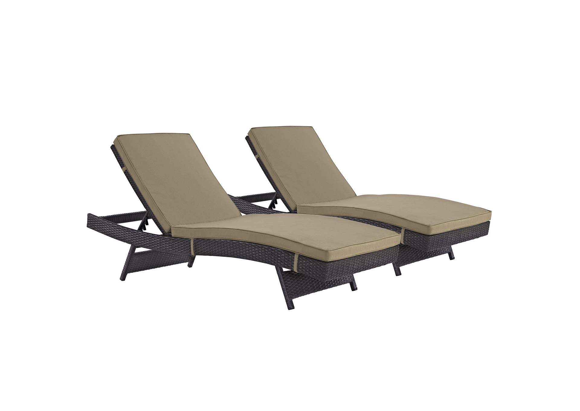 Espresso Mocha Convene Chaise Outdoor Patio [Set of 2],Modway