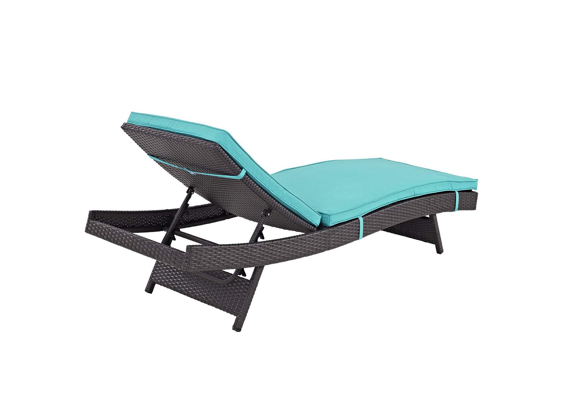 Espresso Turquoise Convene Chaise Outdoor Patio [Set of 2],Modway