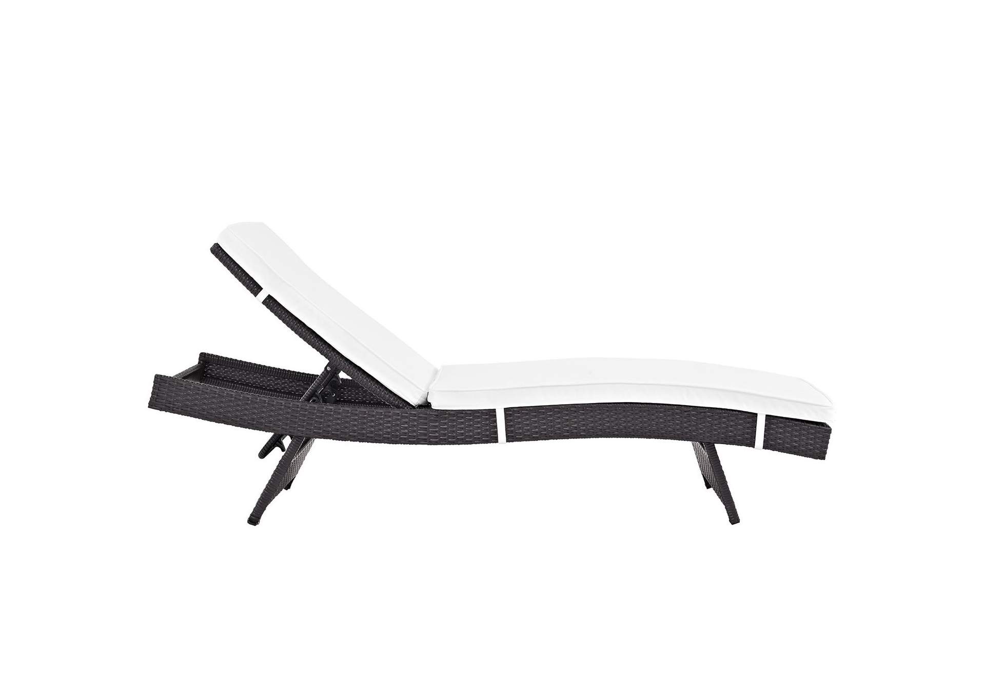 Espresso White Convene Chaise Outdoor Patio [Set of 2],Modway