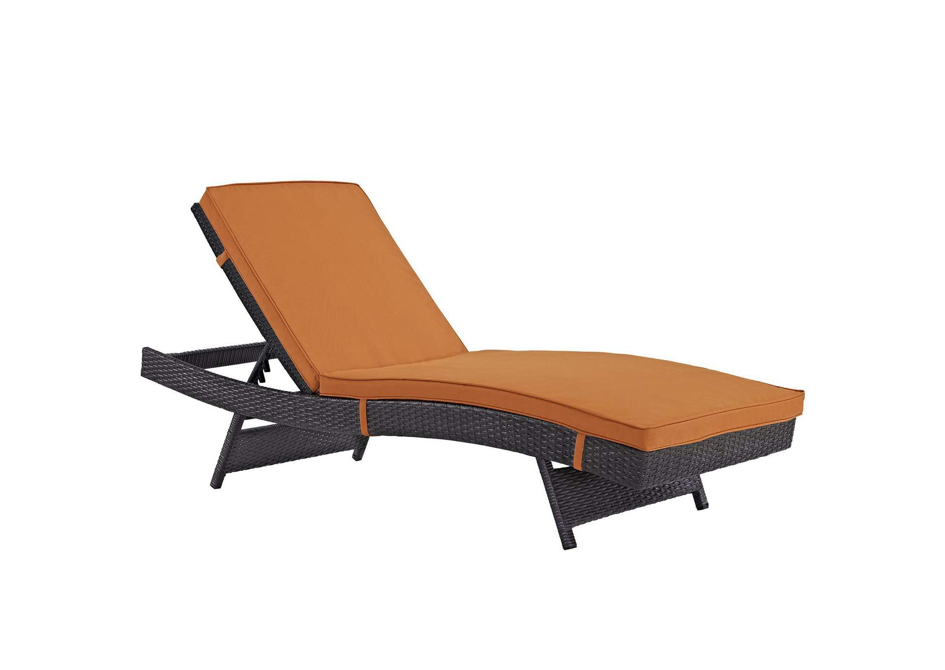 Espresso Orange Convene Chaise Outdoor Patio [Set of 4],Modway
