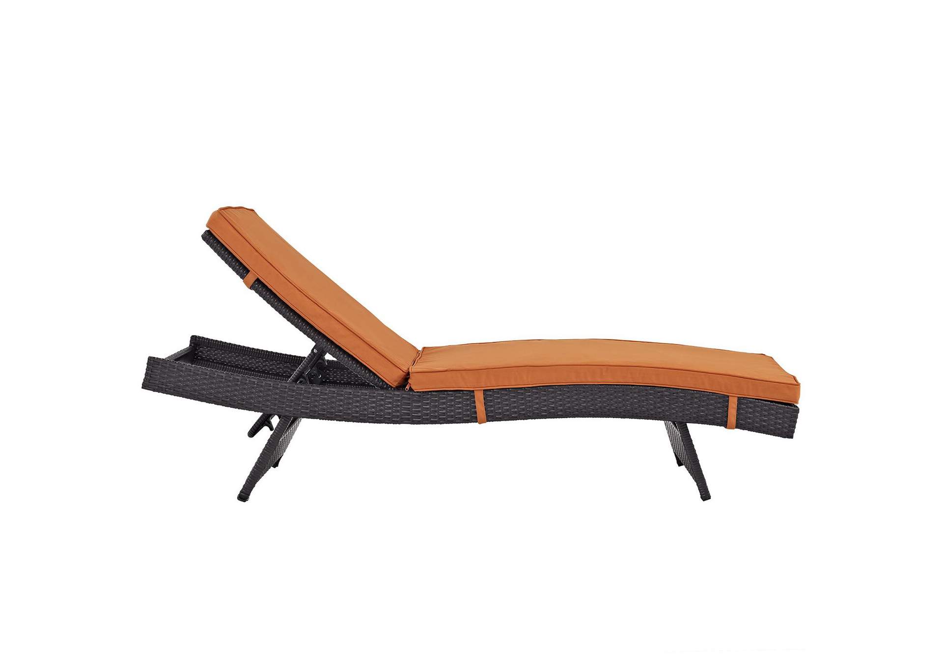 Espresso Orange Convene Chaise Outdoor Patio [Set of 4],Modway