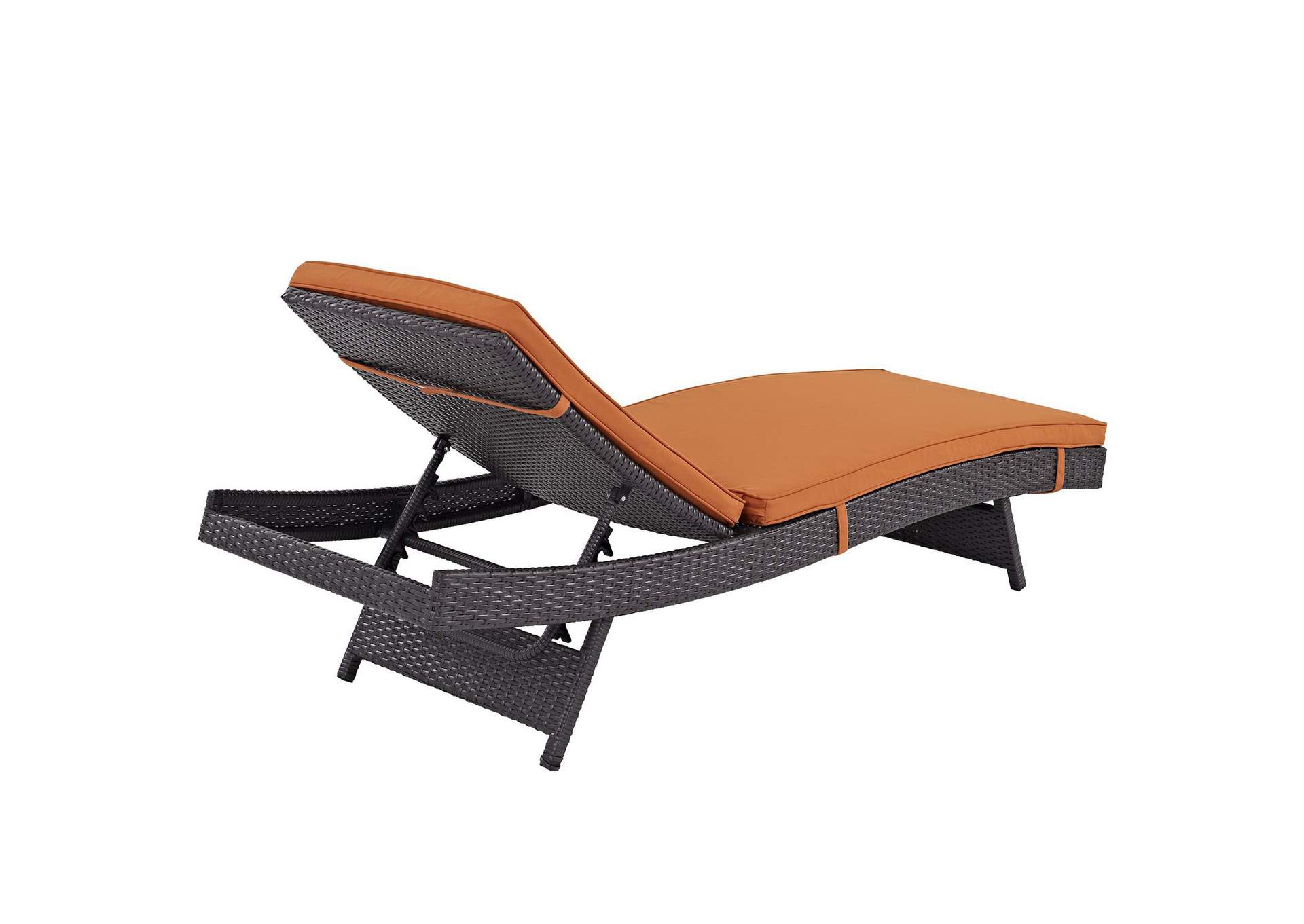 Espresso Orange Convene Chaise Outdoor Patio [Set of 4],Modway