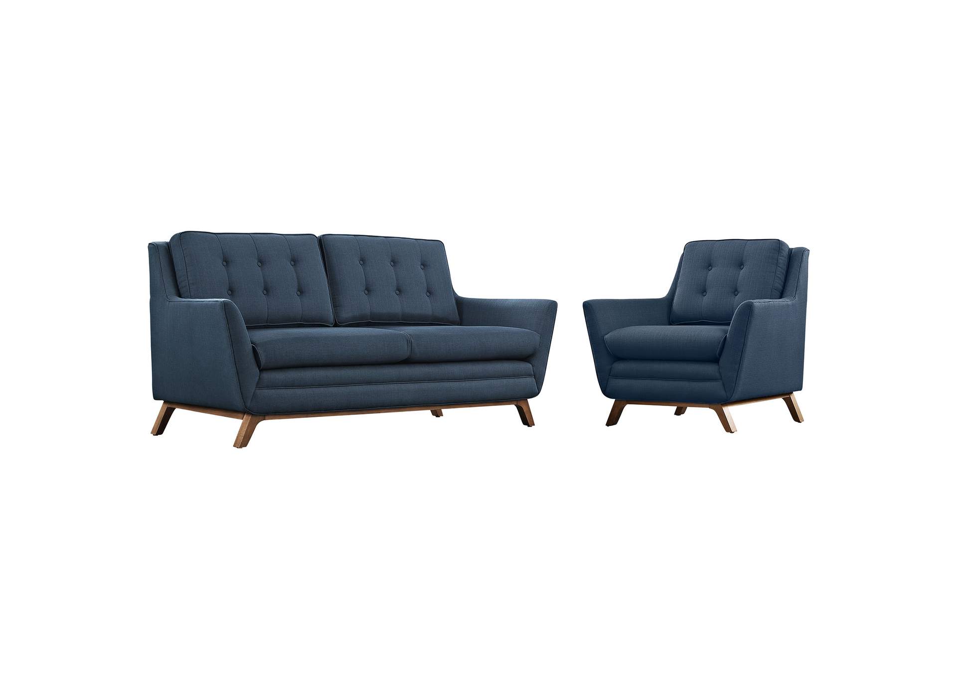 Azure Beguile Living Room Set Upholstered Fabric [Set of 2],Modway