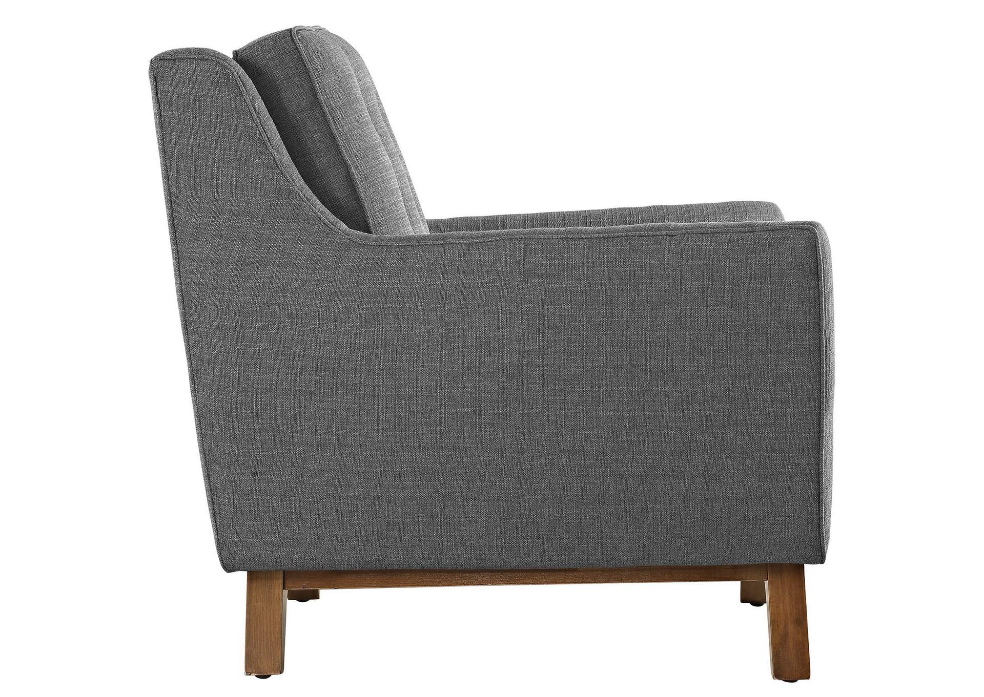 Gray Beguile Living Room Set Upholstered Fabric [Set of 2],Modway